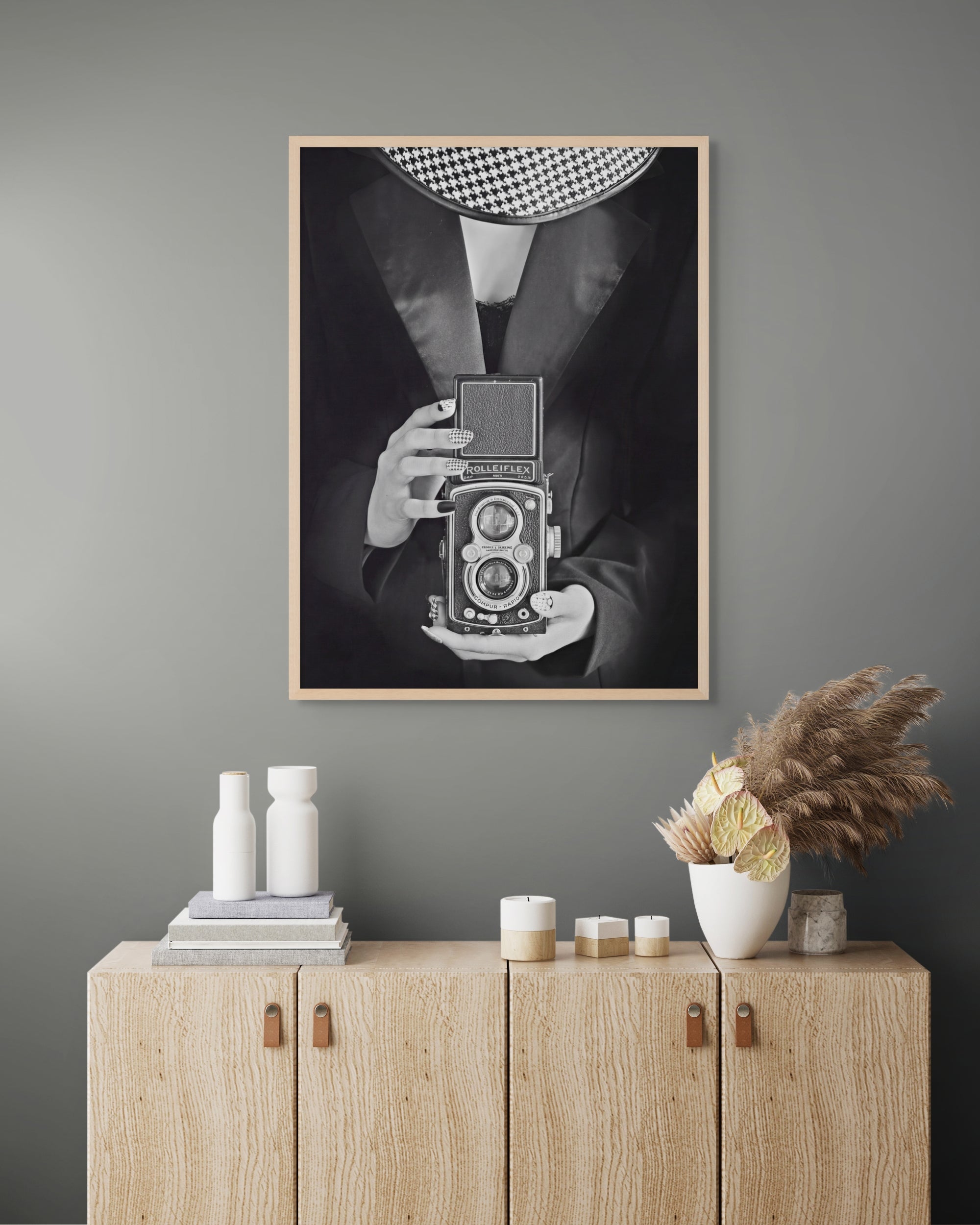 Mysterieuze Lens Portret Wanddecoratie – Mode Fotografie Canvas Print