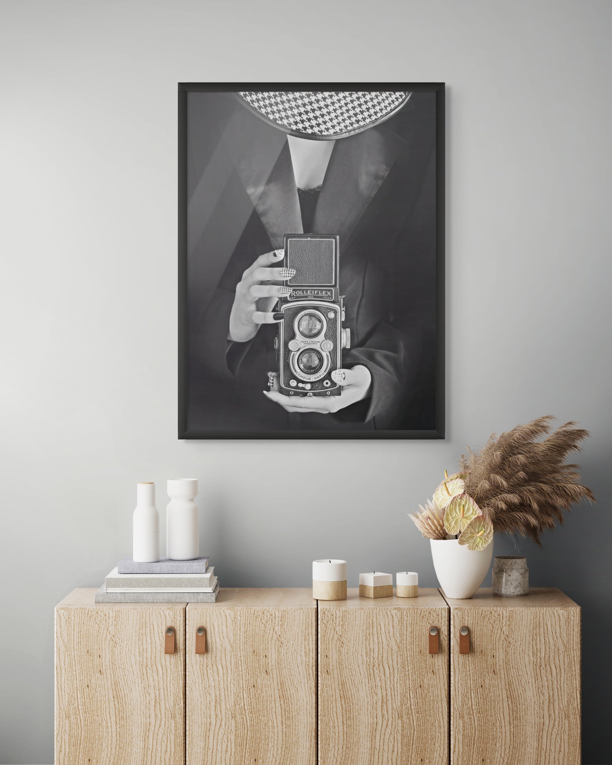 Mysterieuze Lens Portret Wanddecoratie – Mode Fotografie Canvas Print