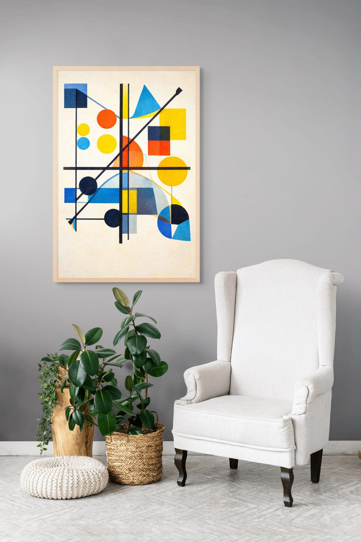 Line Storm in Primary Colours Wall Art