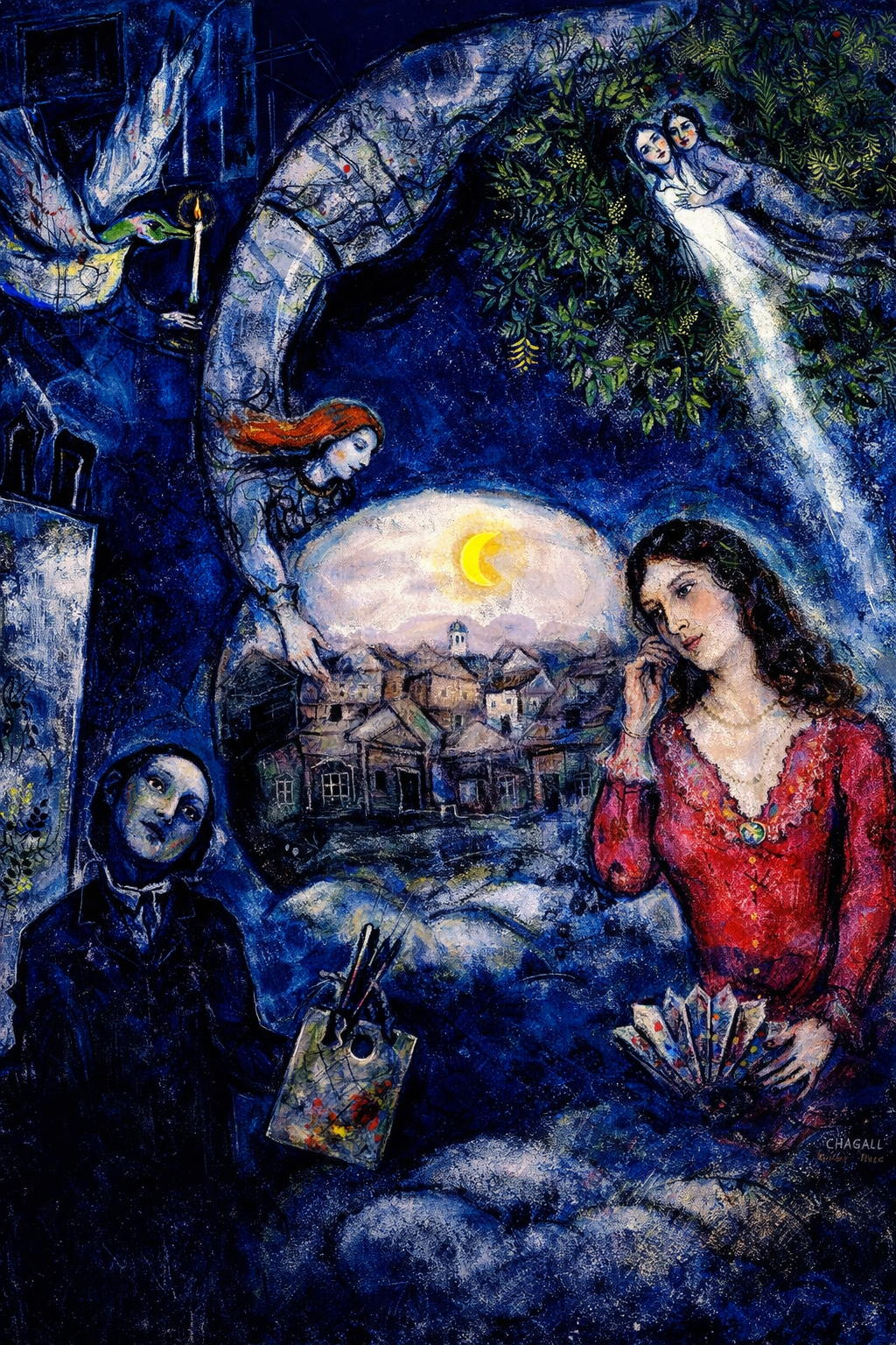 Mondlicht über Porto Celeste – Wandbild auf Leinwand, Aluminium oder Poster