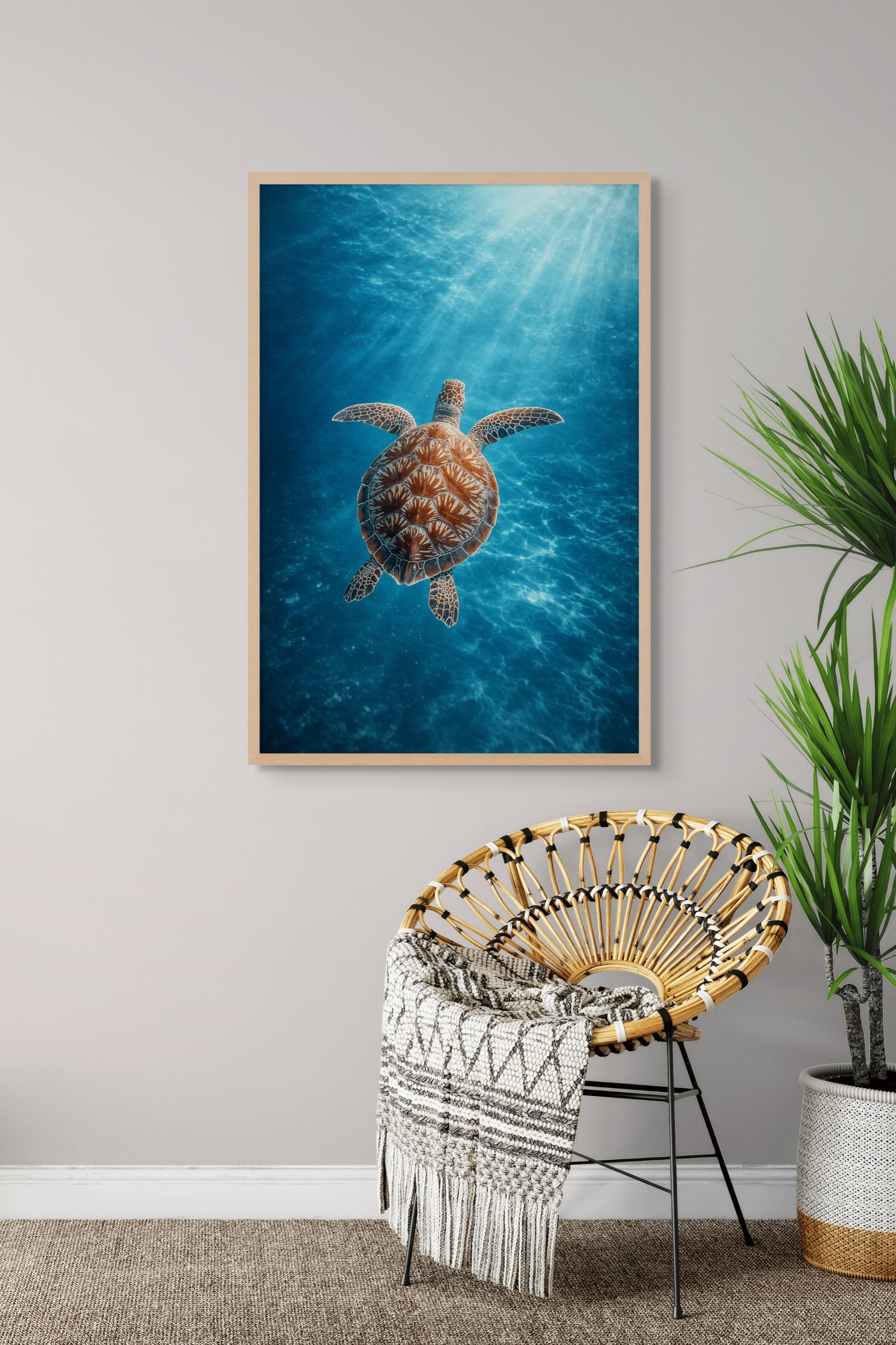 Zeeschildpad Onderwater Wanddecoratie – Majestueus Oceaan Canvas Print