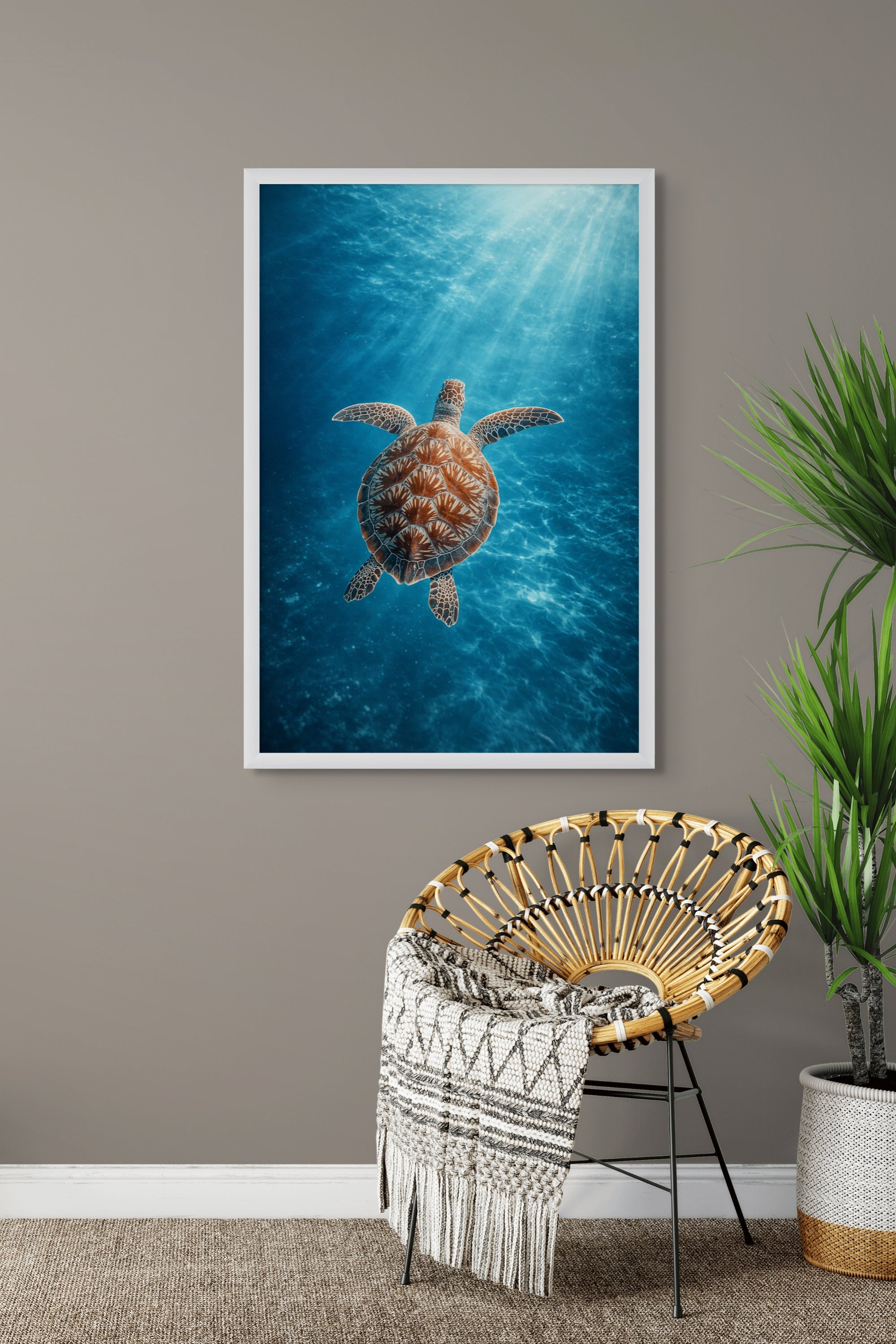 Zeeschildpad Onderwater Wanddecoratie – Majestueus Oceaan Canvas Print