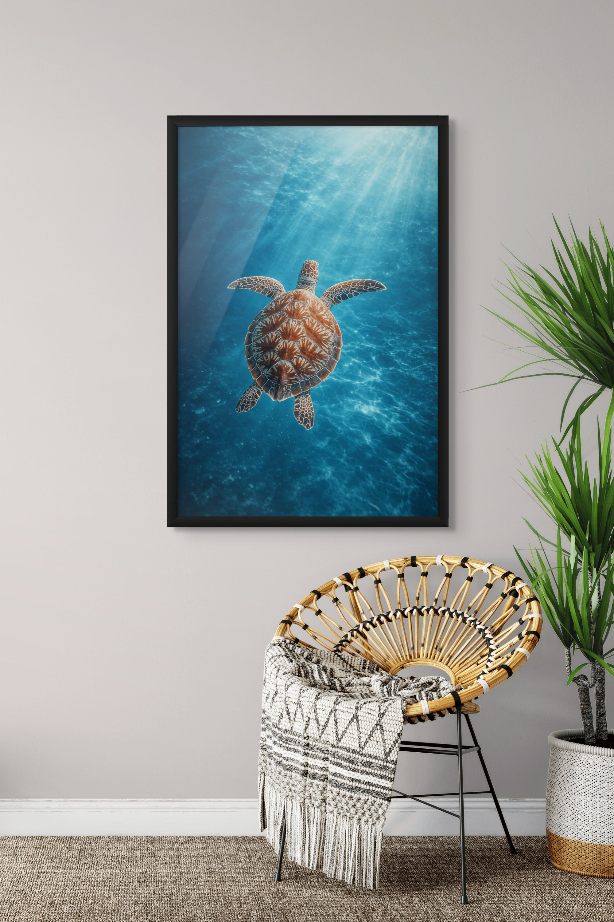 Zeeschildpad Onderwater Wanddecoratie – Majestueus Oceaan Canvas Print