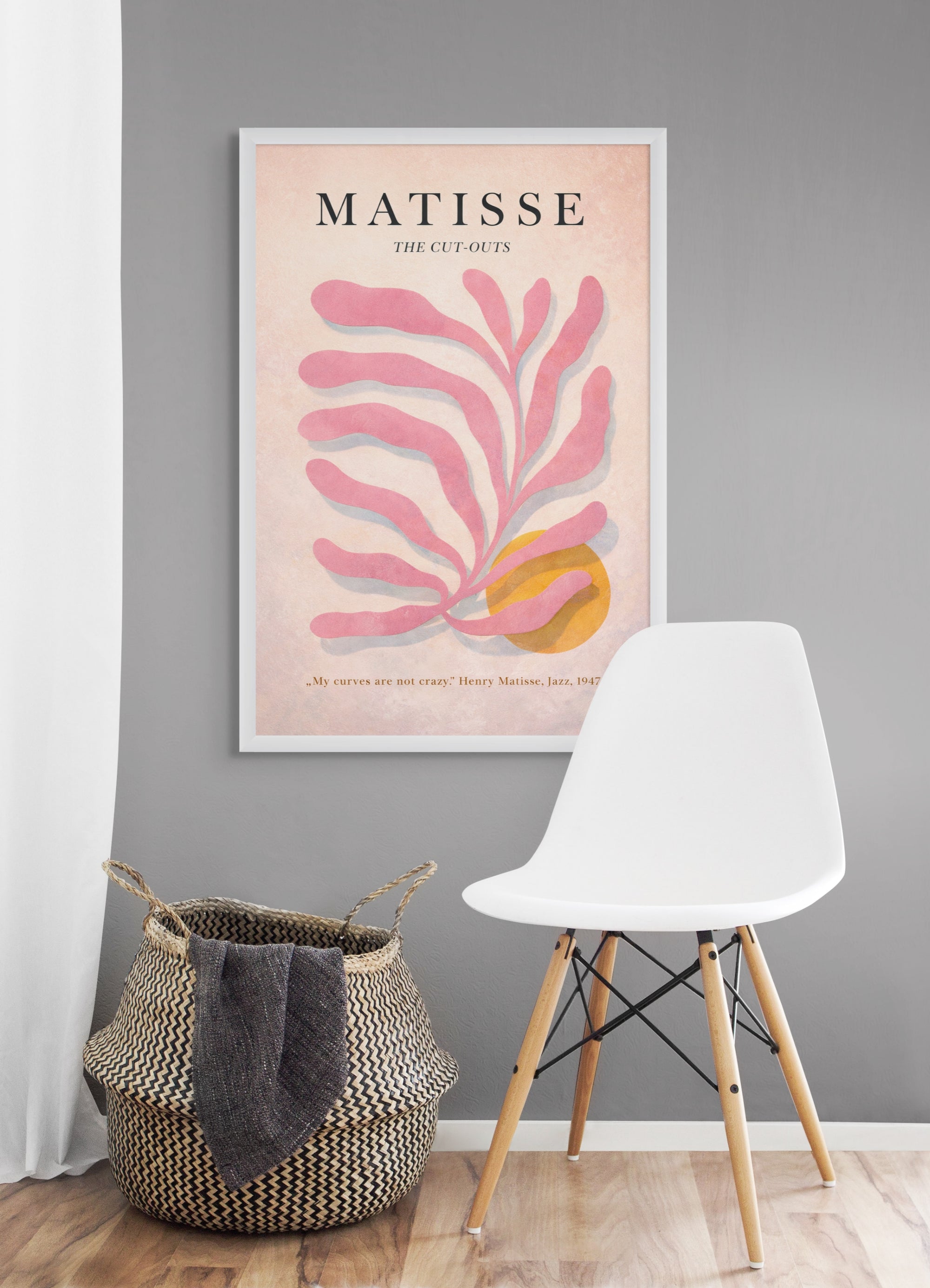 Matisse Koraal Wanddecoratie – Abstract Kunst Canvas Woonkamer Print