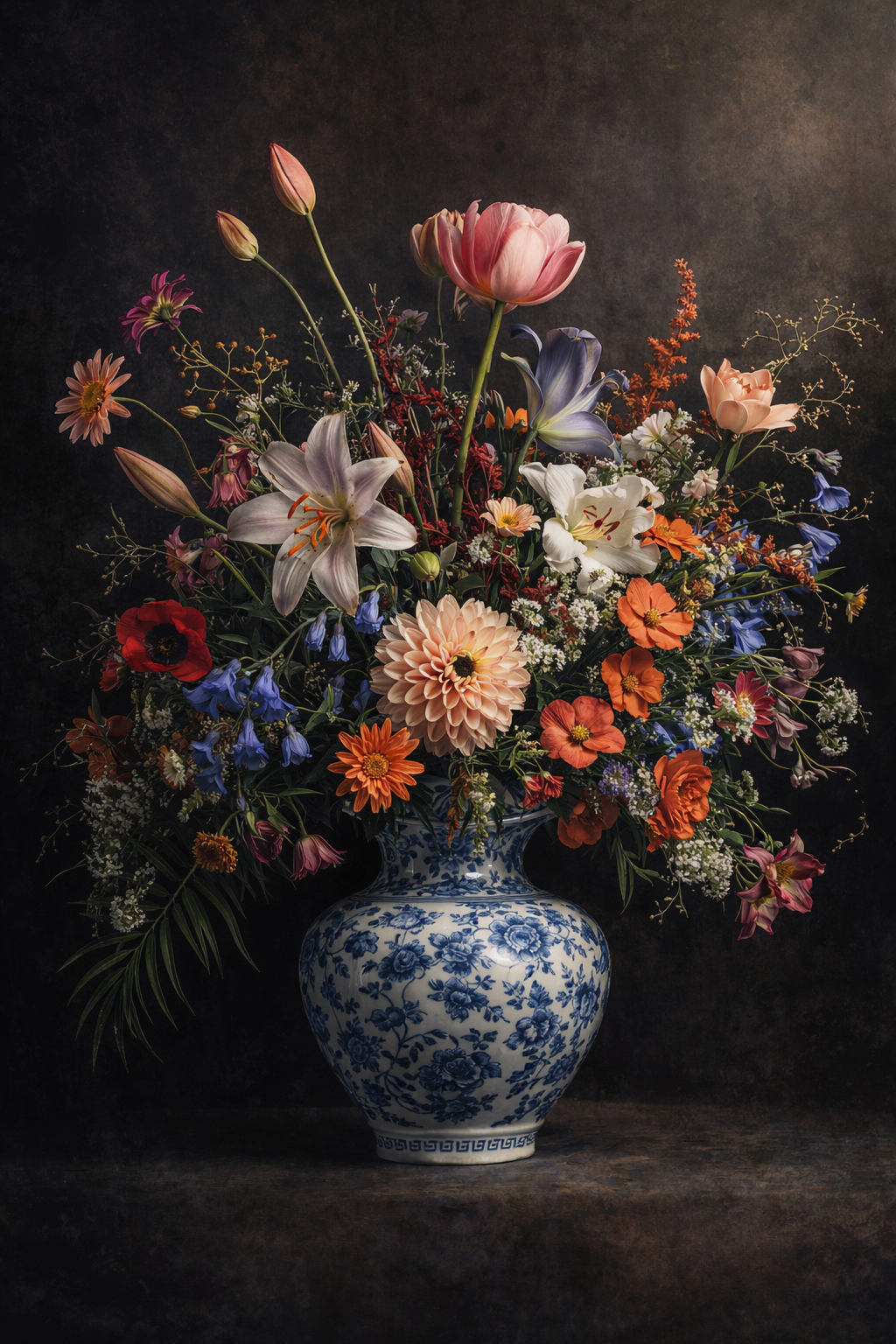 Fluwelen Bloemendroom wanddecoratie met dromerige bloemen in zachte fluwelen tinten