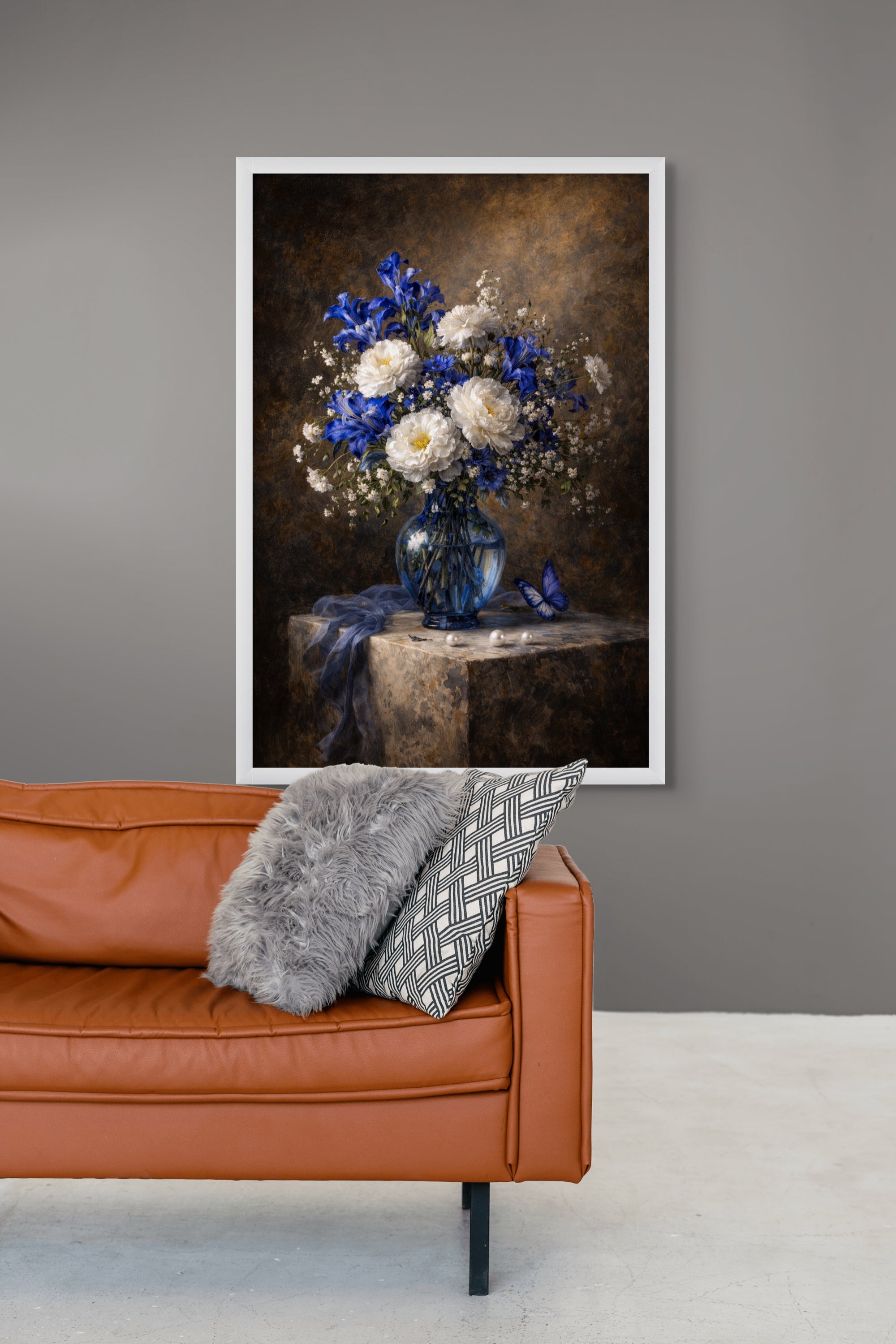 Midnight Bloom Elegance – Wandbild auf Leinwand, Aluminium oder Poster