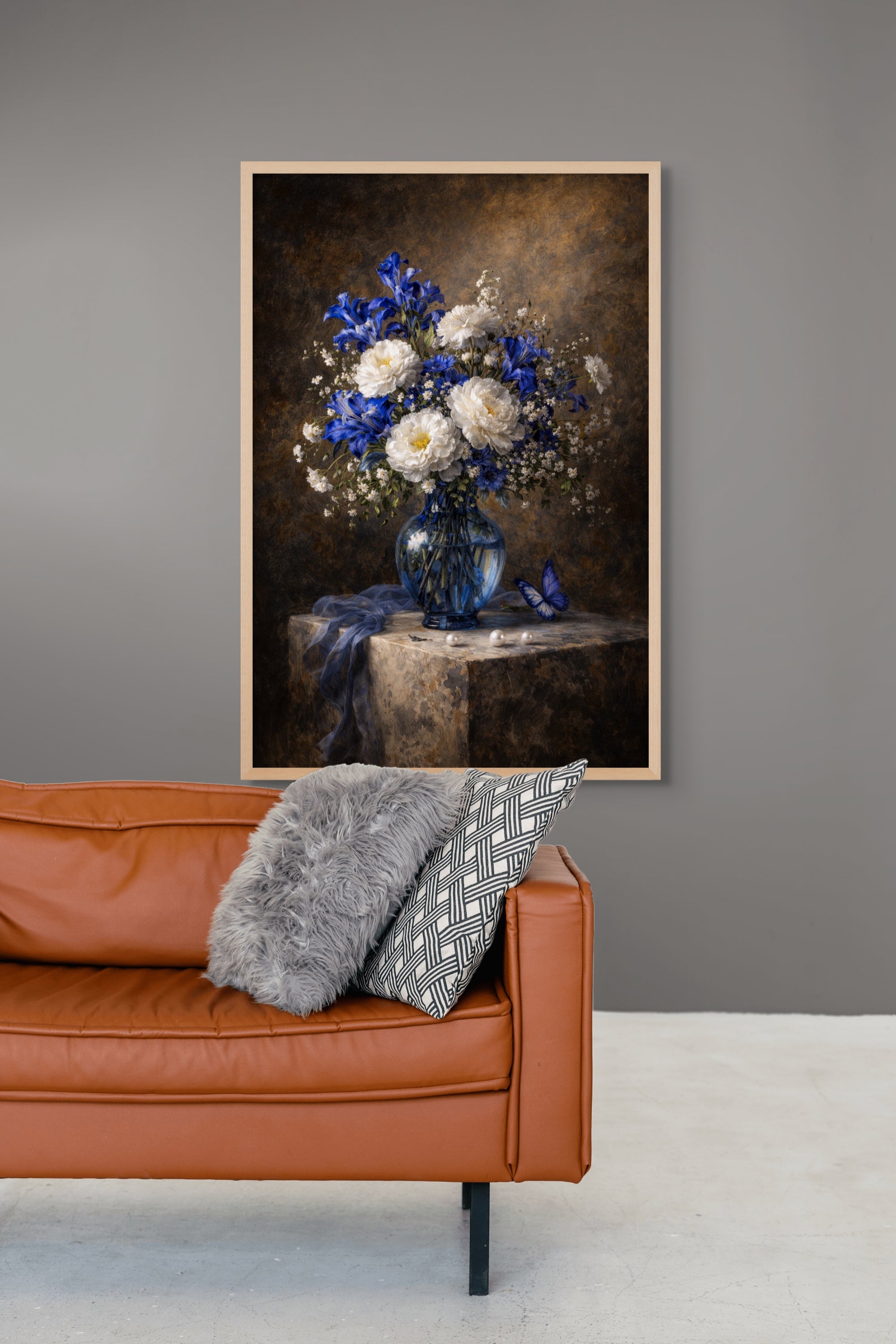 Midnight Bloom Elegance – Wandbild auf Leinwand, Aluminium oder Poster