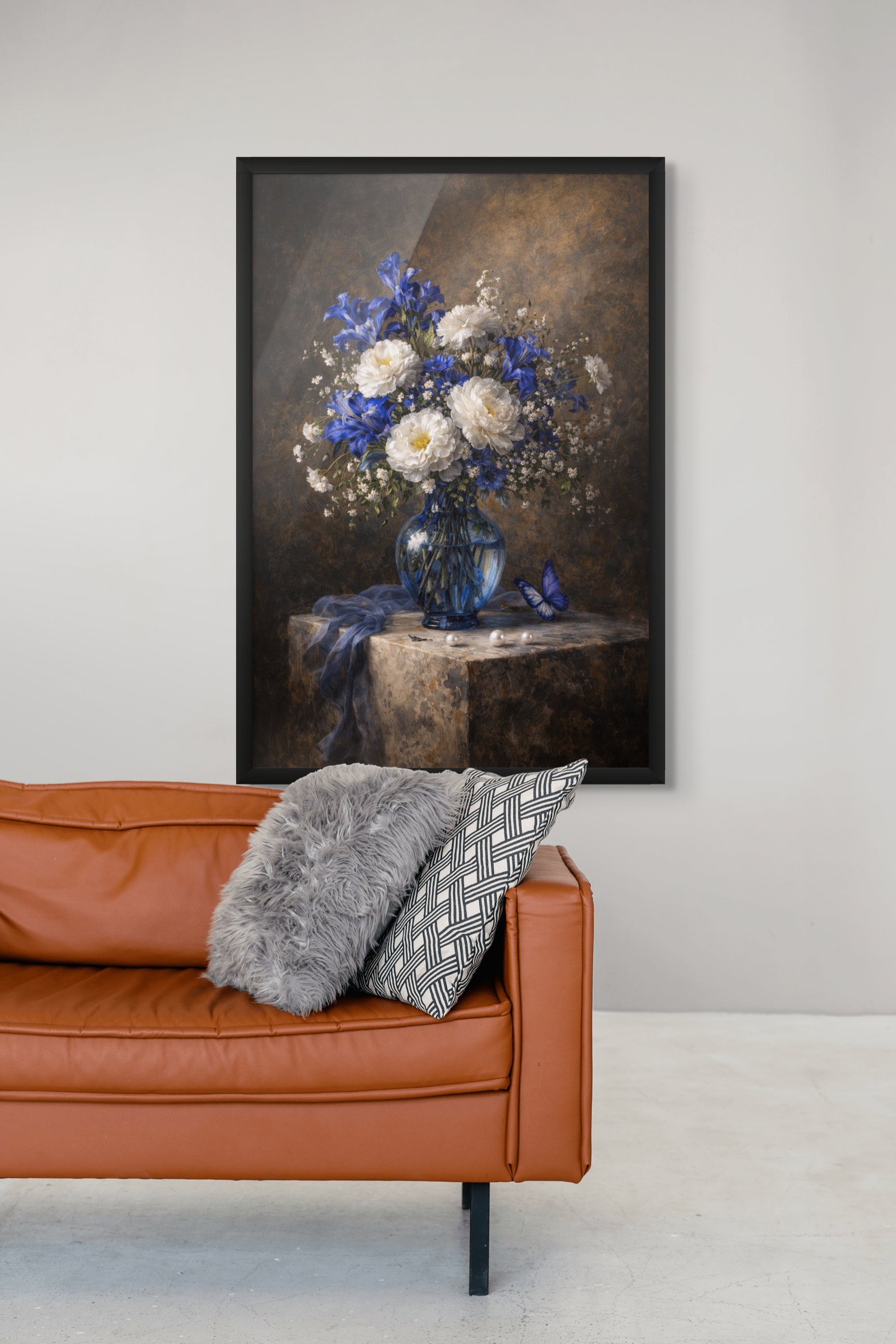 Midnight Bloom Elegance – Wandbild auf Leinwand, Aluminium oder Poster