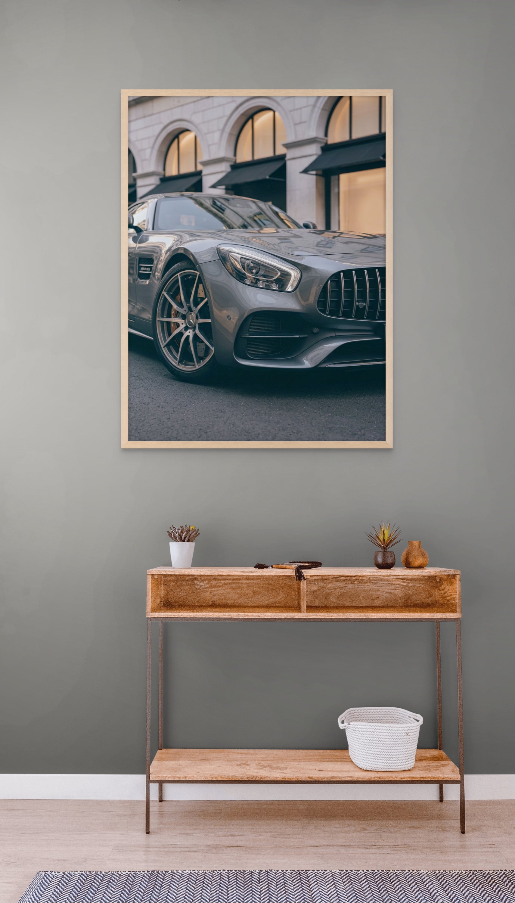 Midnight Boulevard Sportwagen Wanddecoratie – Donkere Auto Canvas Print