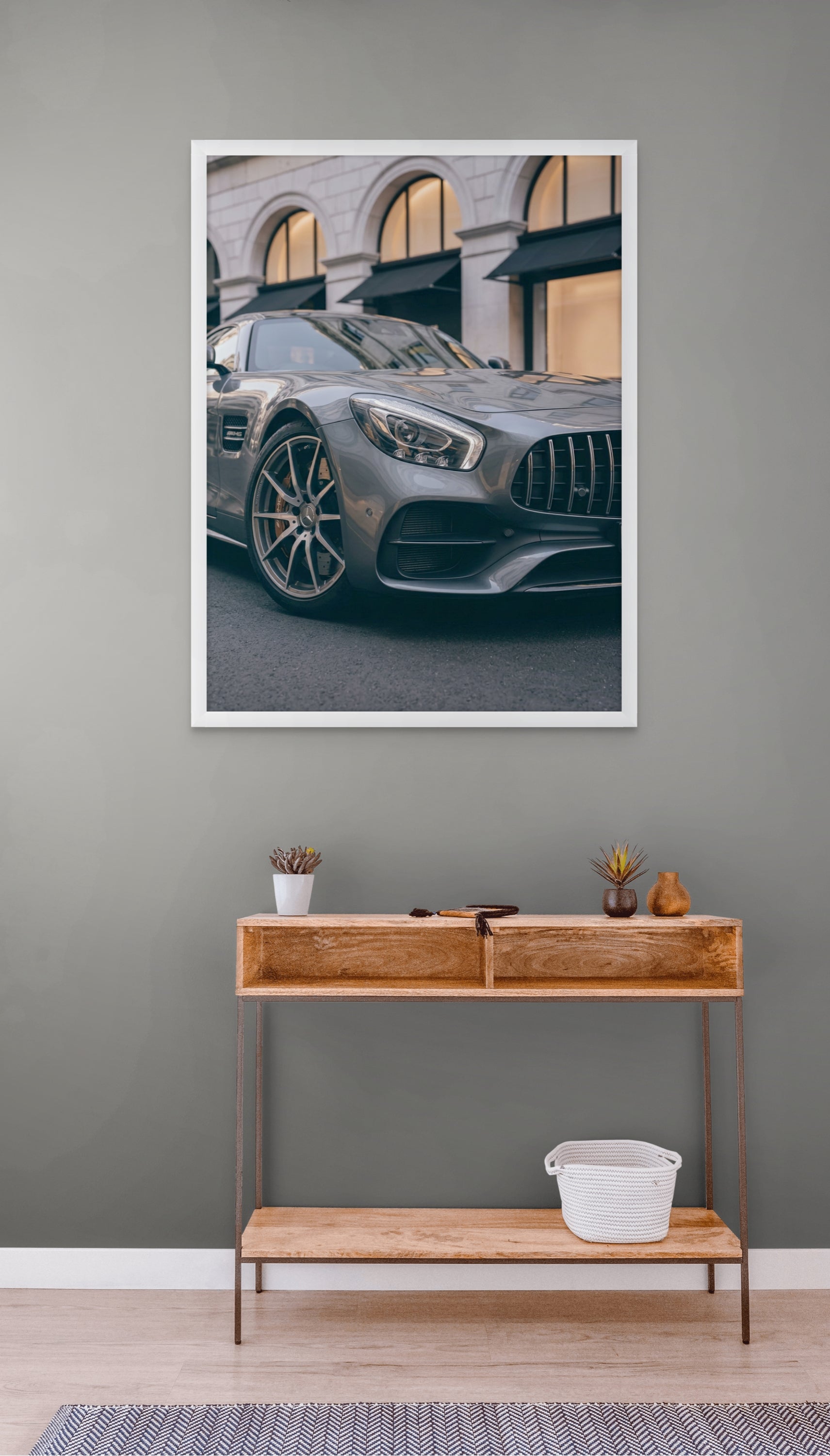 Midnight Boulevard Sportwagen Wanddecoratie – Donkere Auto Canvas Print