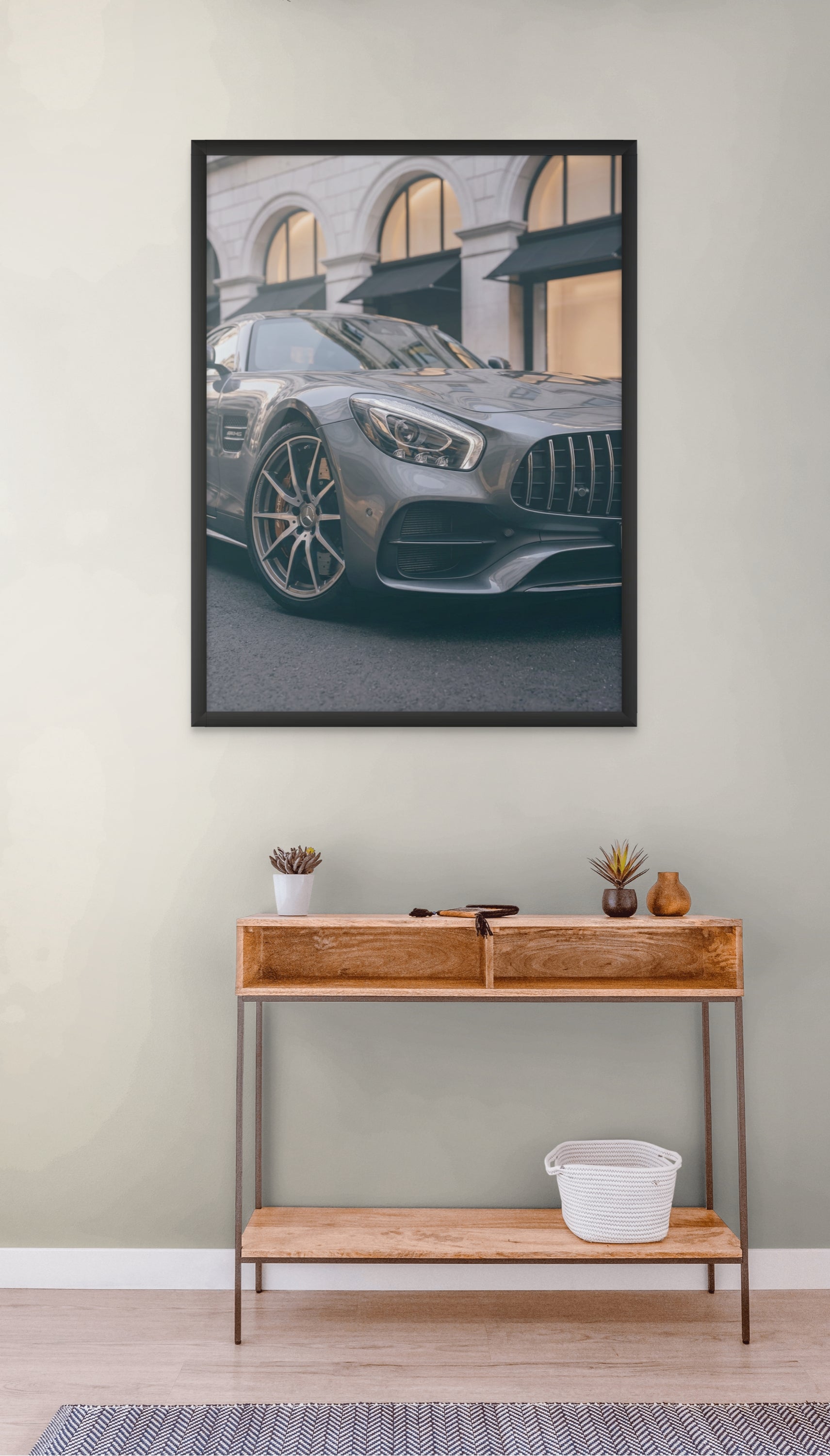 Midnight Boulevard Sportwagen Wanddecoratie – Donkere Auto Canvas Print