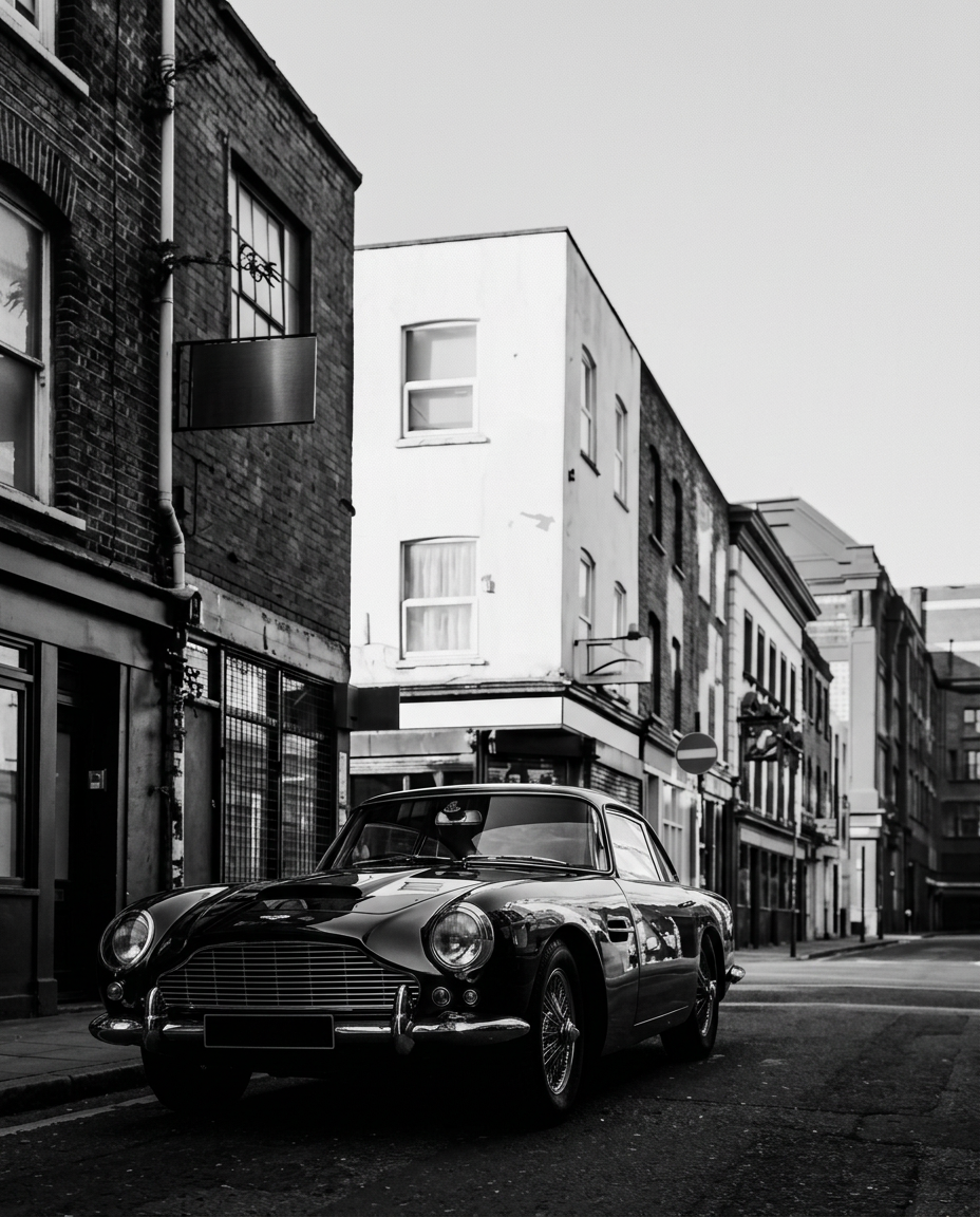 Midnight Drive Through Vintage London wanddecoratie met nachtelijke rit door klassiek Londen