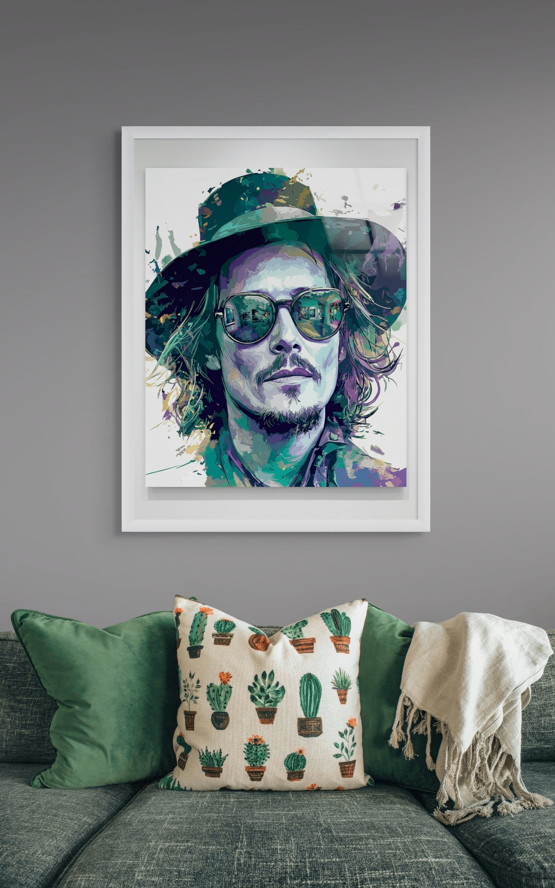 Stoere Cowboy Wanddecoratie Nacht – Donkere Western Canvas Print