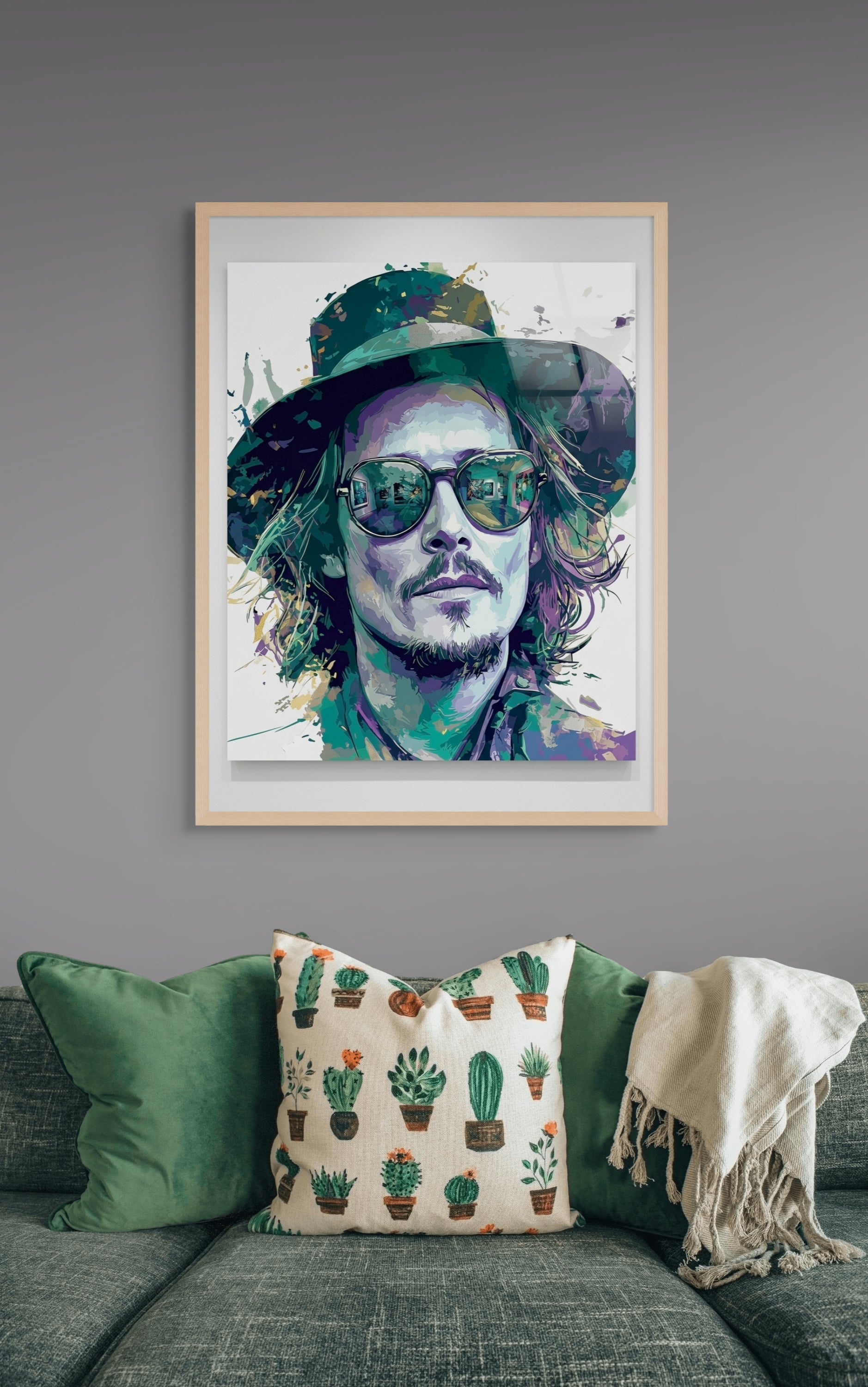 Stoere Cowboy Wanddecoratie Nacht – Donkere Western Canvas Print
