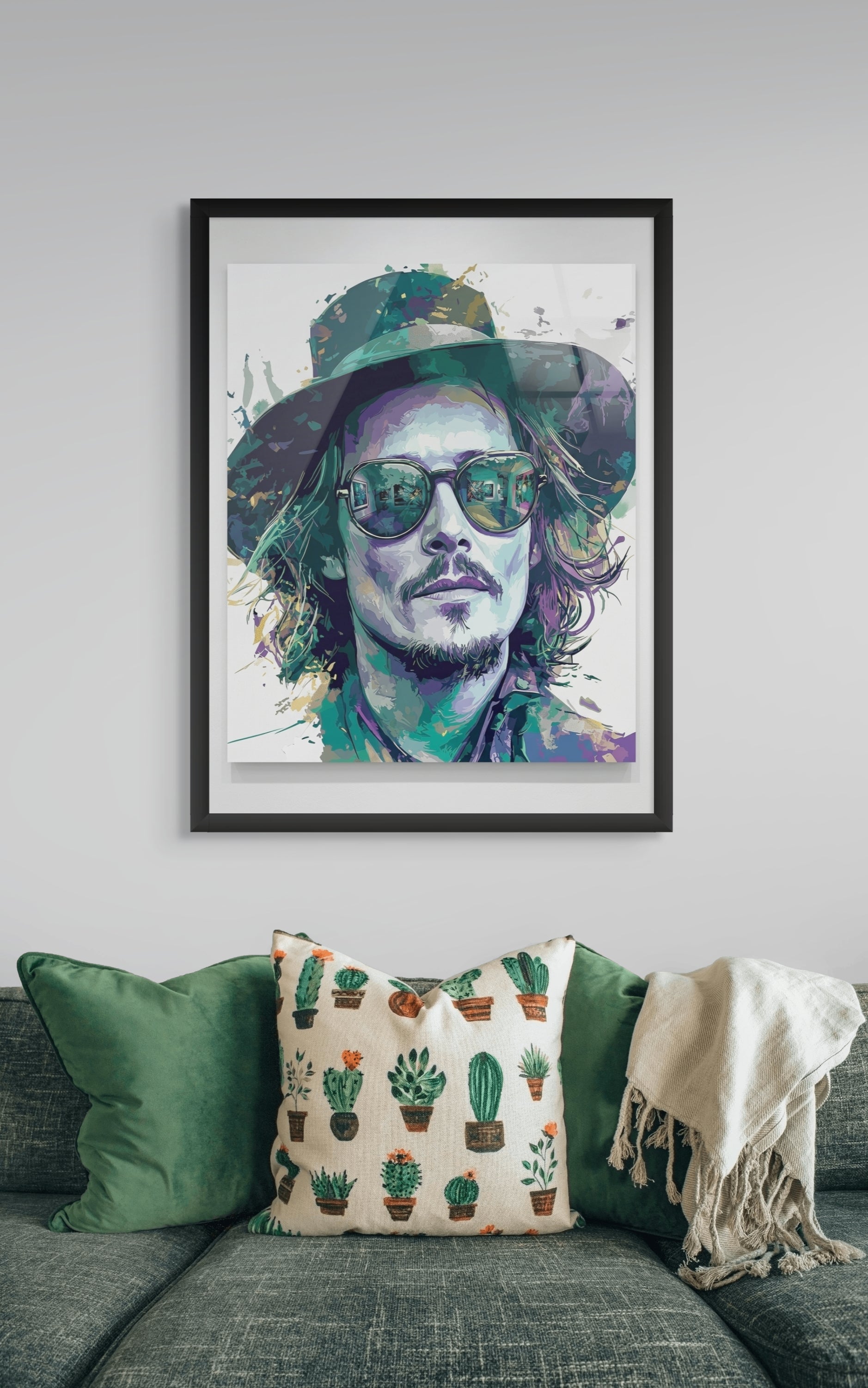 Stoere Cowboy Wanddecoratie Nacht – Donkere Western Canvas Print