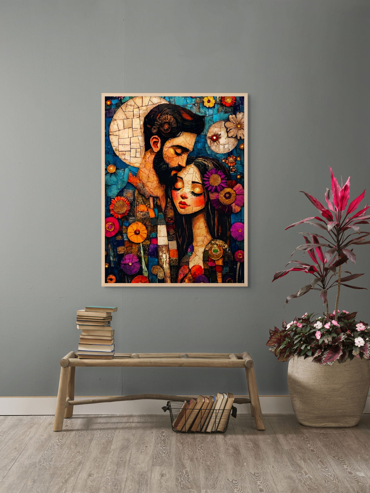 Midnight Mosaic Lovers Wanddecoratie | ArtifyCanvas