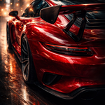 Midnight Velocity Porsche wanddecoratie met snelle Porsche in nachtelijke vaart