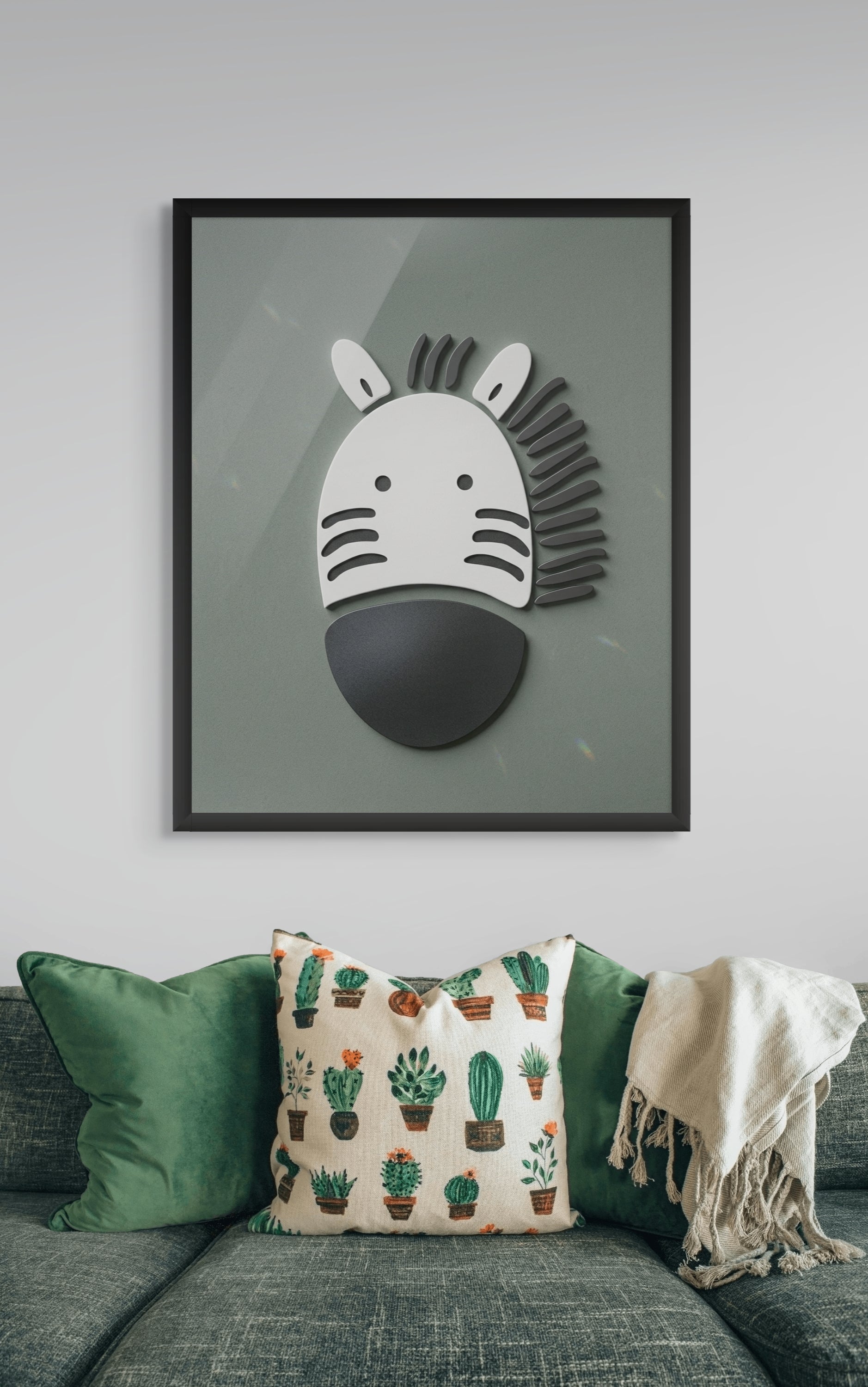 Minimalistische Zebra Wanddecoratie – Stijlvol Dieren Canvas Print