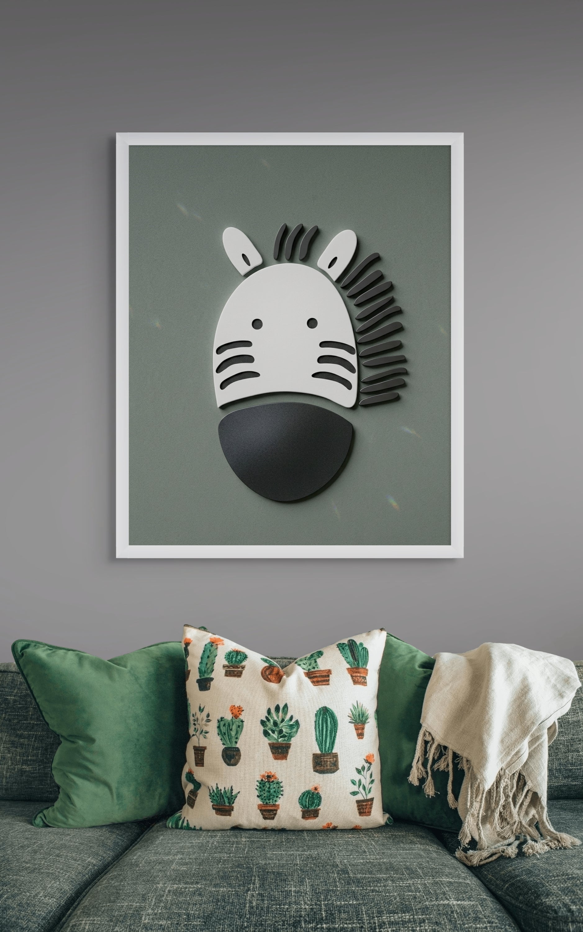 Minimalistische Zebra Wanddecoratie – Stijlvol Dieren Canvas Print