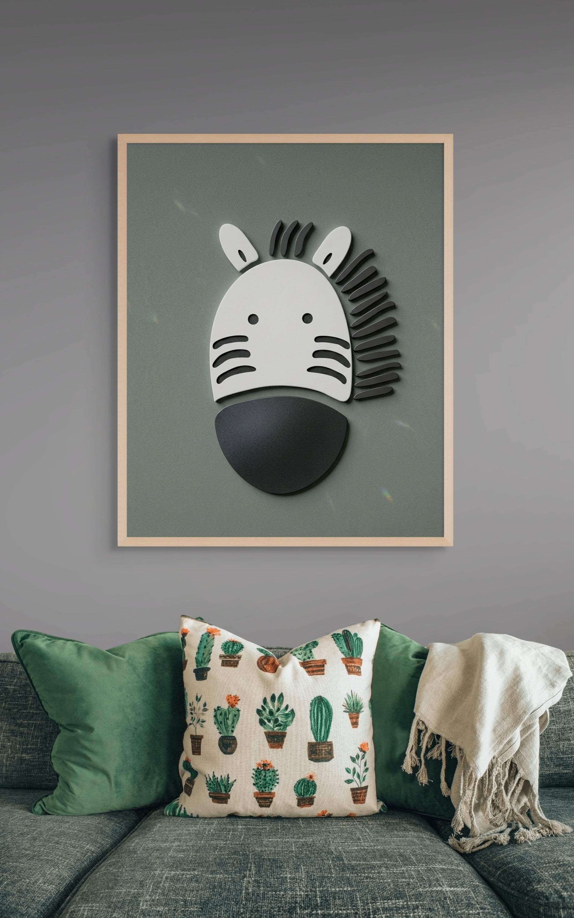 Minimalistische Zebra Wanddecoratie – Stijlvol Dieren Canvas Print