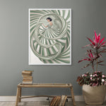 Mint Spiral Serenade – Wandbild auf Leinwand, Aluminium oder Poster