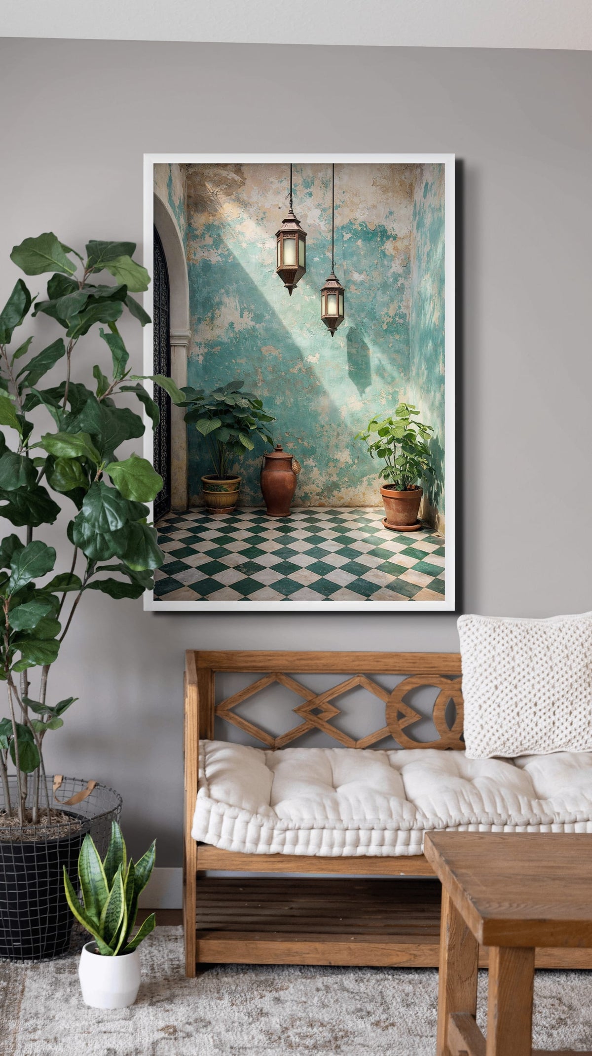 Mintgroene Medina Droom Canvas Print wanddecoratie | ArtifyCanvas