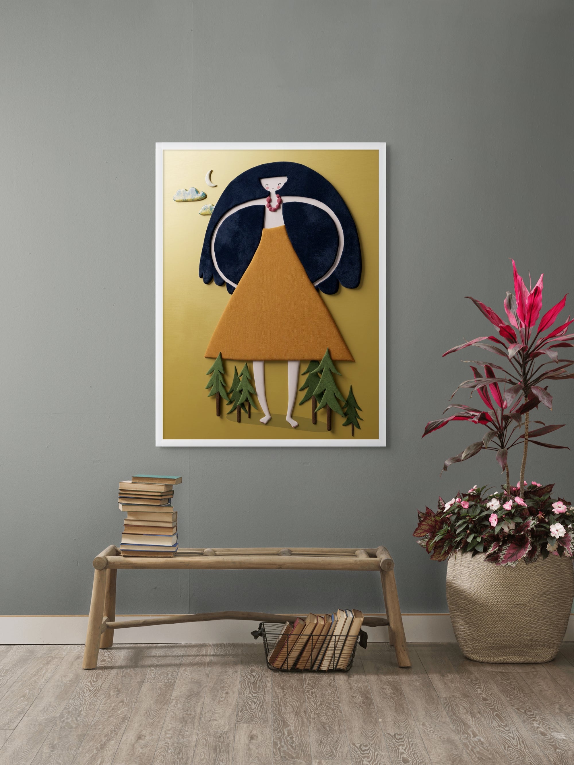 Moonwood Mila – Wandbild auf Leinwand, Aluminium oder Poster