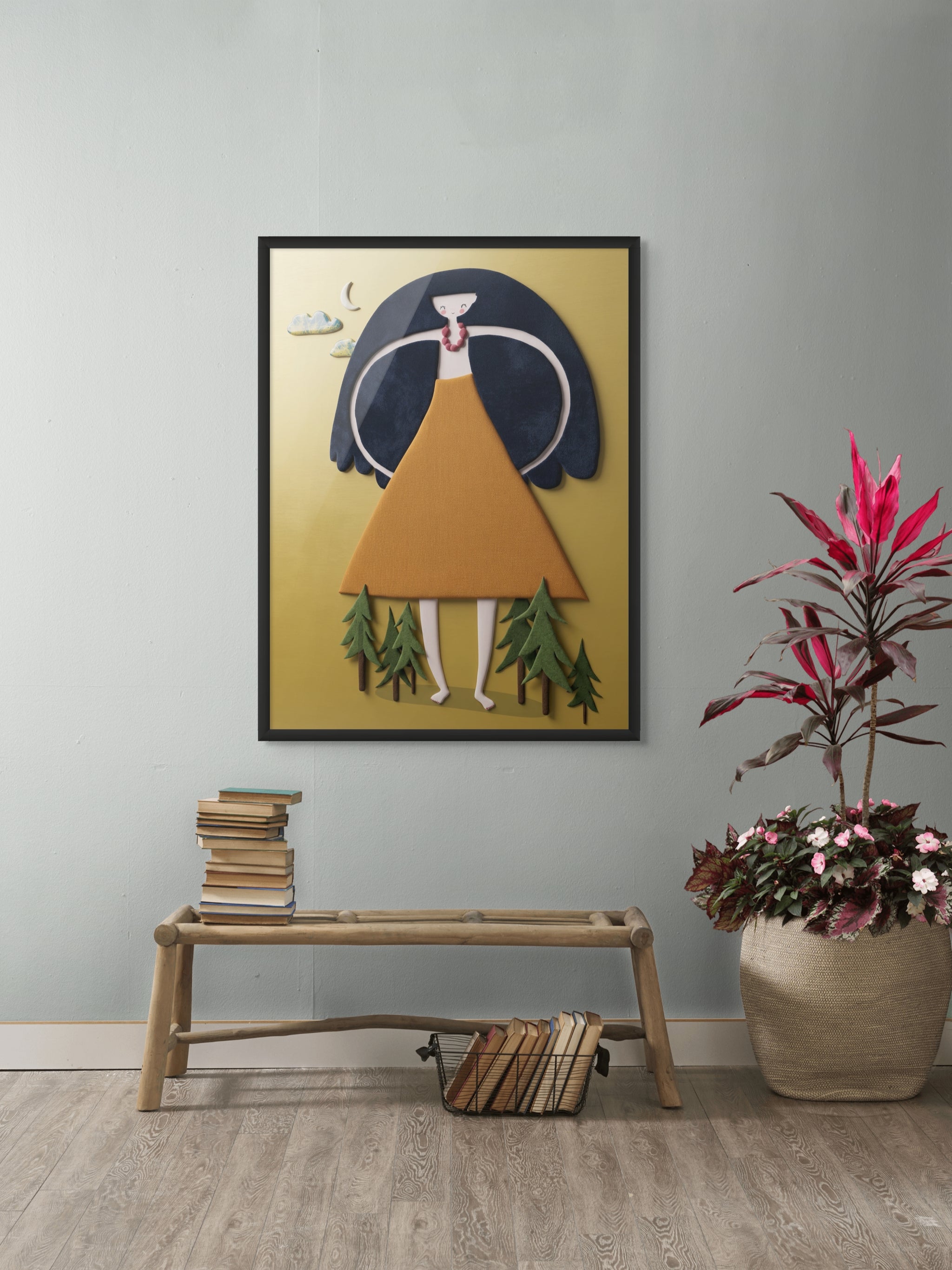 Moonwood Mila – Wandbild auf Leinwand, Aluminium oder Poster
