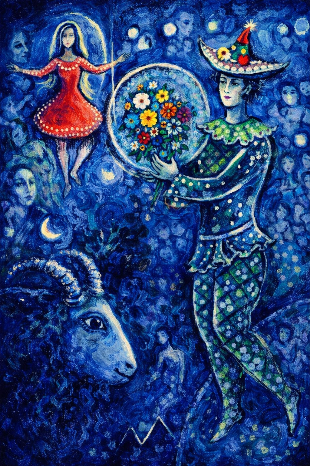 Mondlicht über Porto Celeste – Wandbild auf Leinwand, Aluminium oder Poster