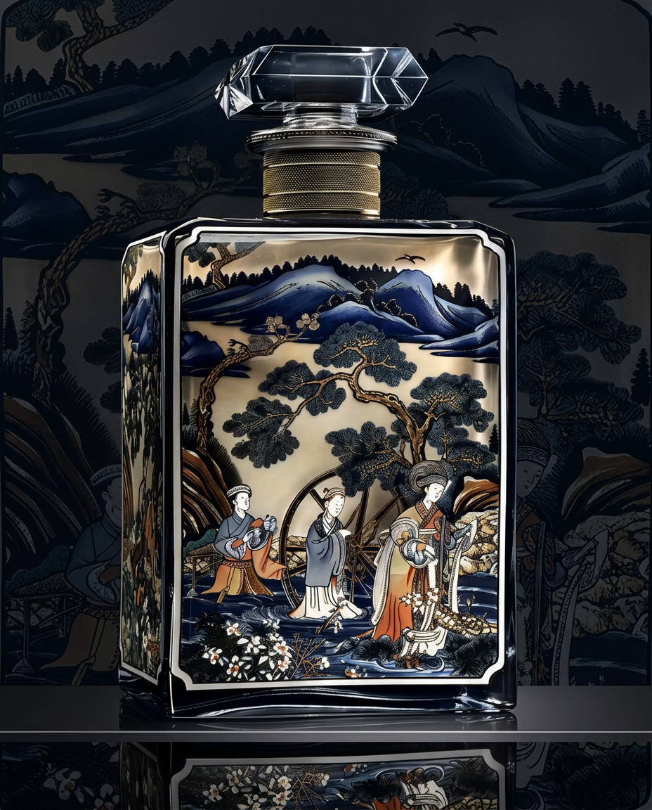 Nachtschaduw in Porselein wanddecoratie met porseleinen motieven in donkere nachtschaduw