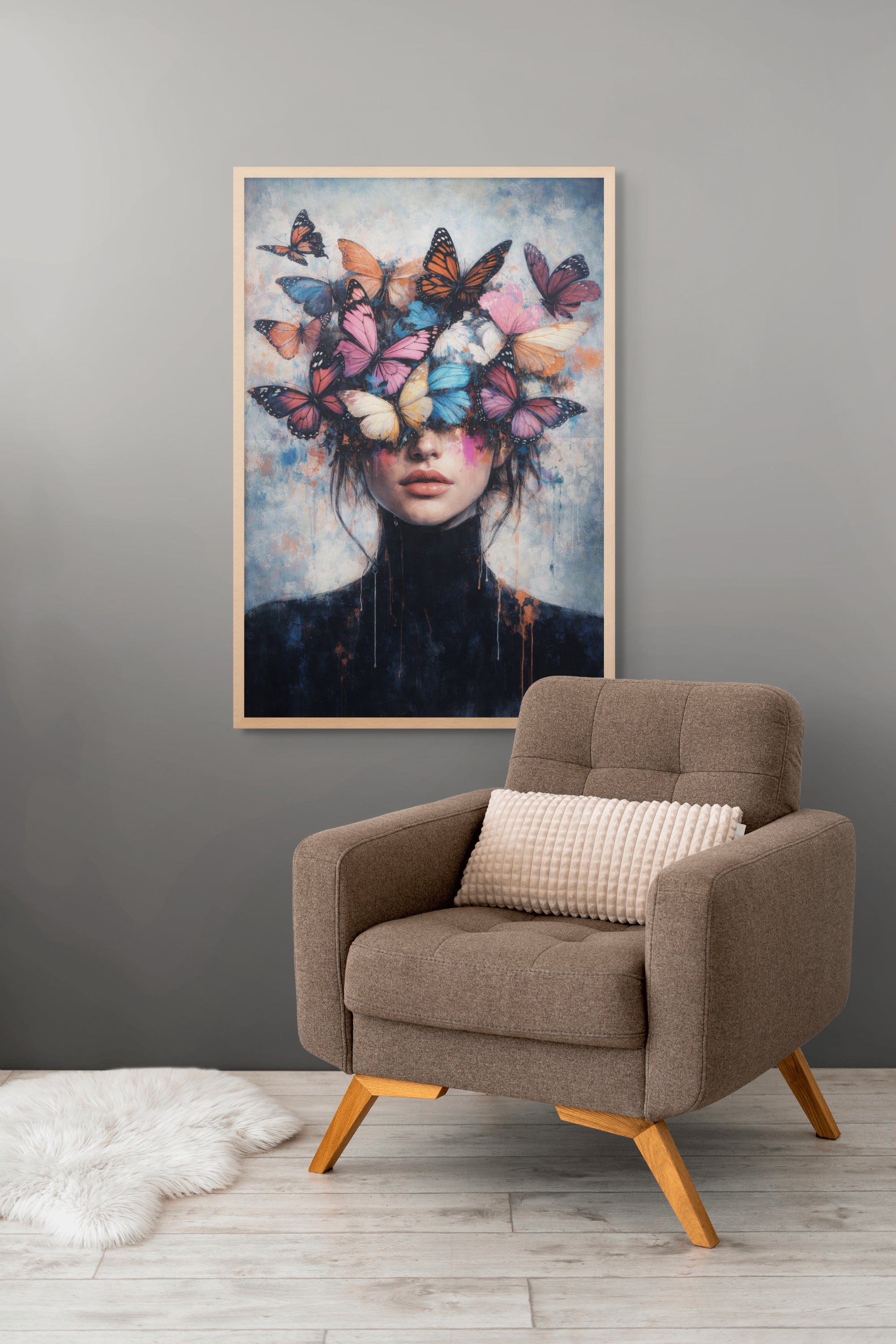 Nachtvlinder Kleurrijk Wanddecoratie – Mysterieuze Vlinder Canvas Print