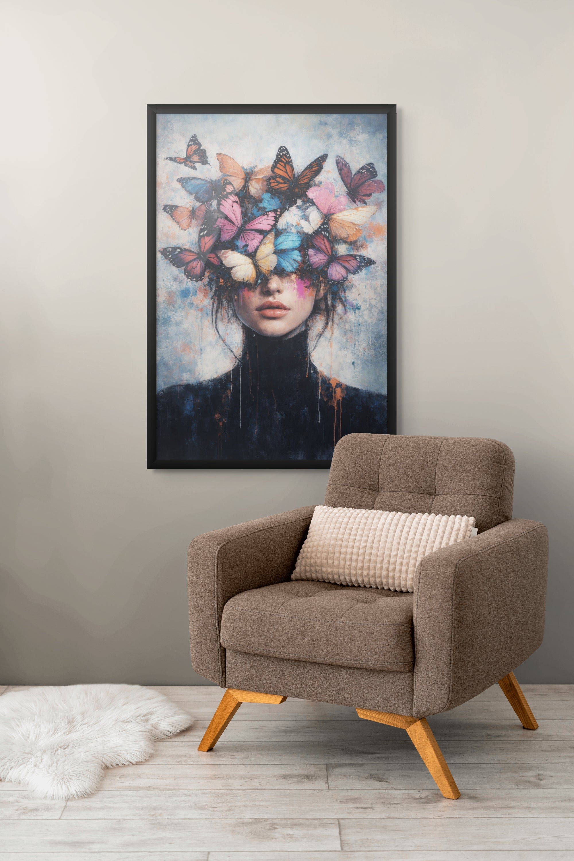 Nachtvlinder Kleurrijk Wanddecoratie – Mysterieuze Vlinder Canvas Print