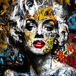 Neon Icon Unleashed wanddecoratie met popicoon in explosieve neonkleuren