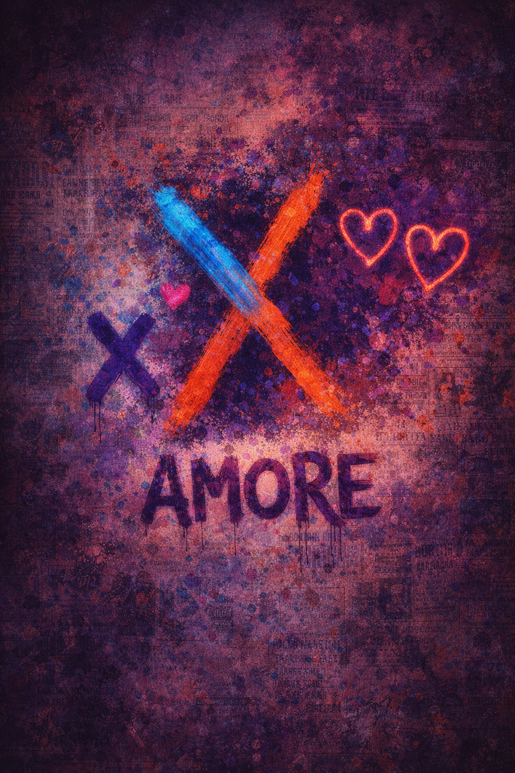 Neon Liefde-X Wanddecoratie – Modern Neon Art Canvas Print