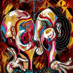 Neon Mind Meltdown – Wandbild auf Leinwand, Aluminium oder Poster