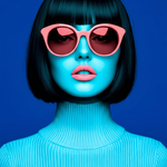 Neon Pop Art Portret Wanddecoratie – Kleurrijke Moderne Canvas Print