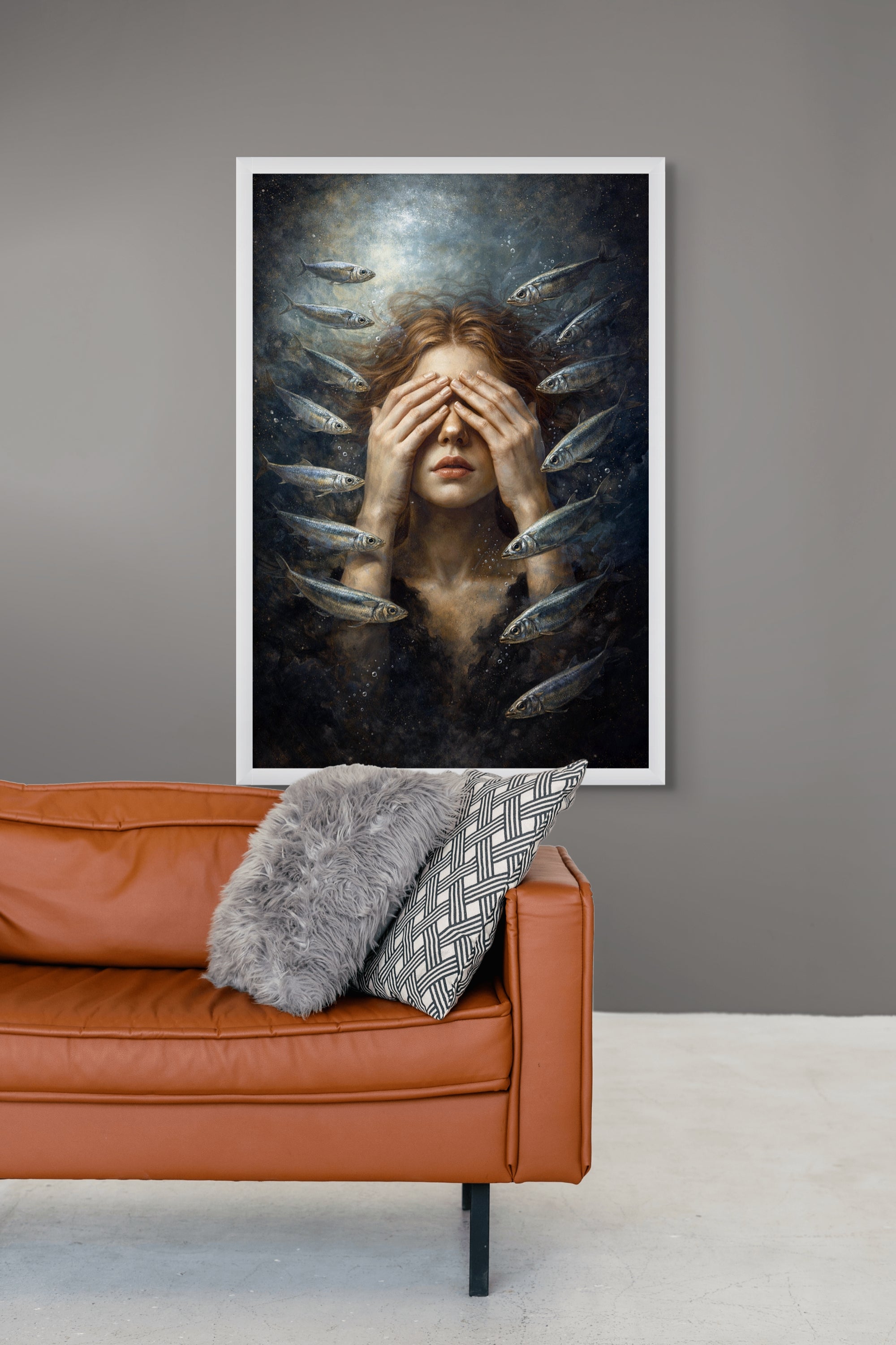 Onderwaterwereld Wanddecoratie Kust – Serene Canvas of Aluminium Slaapkamer
