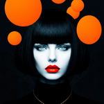 Oranje Stilte na Middernacht Wanddecoratie – Abstract Modern Canvas Print
