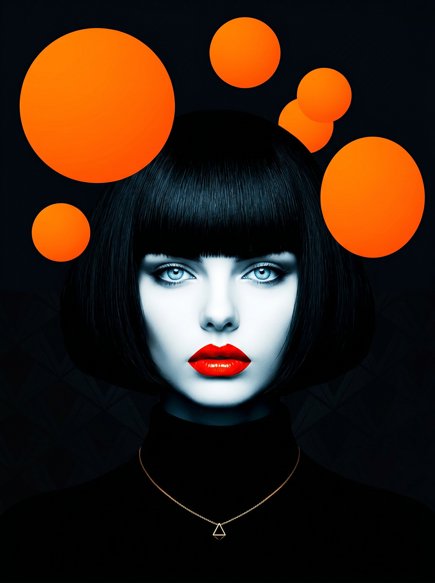 Oranje Stilte na Middernacht Wanddecoratie – Abstract Modern Canvas Print