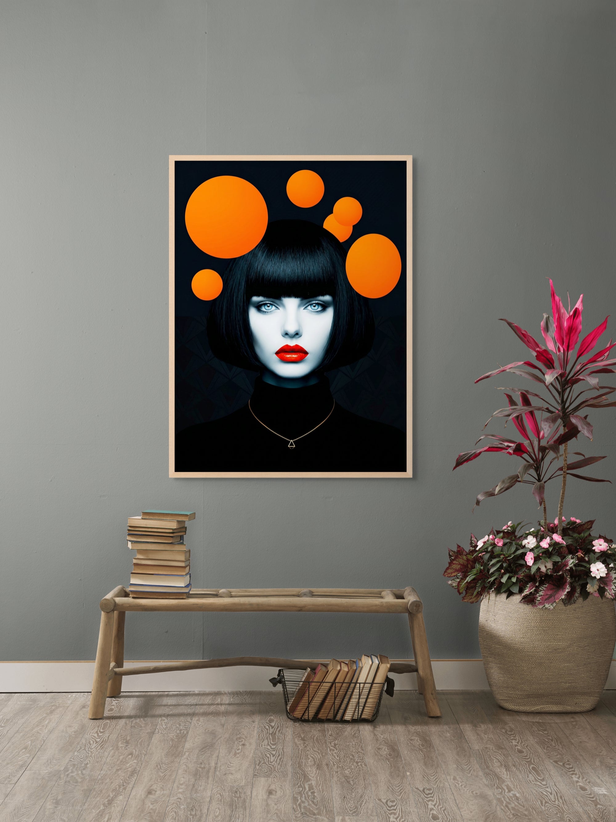 Oranje Stilte na Middernacht Wanddecoratie – Abstract Modern Canvas Print