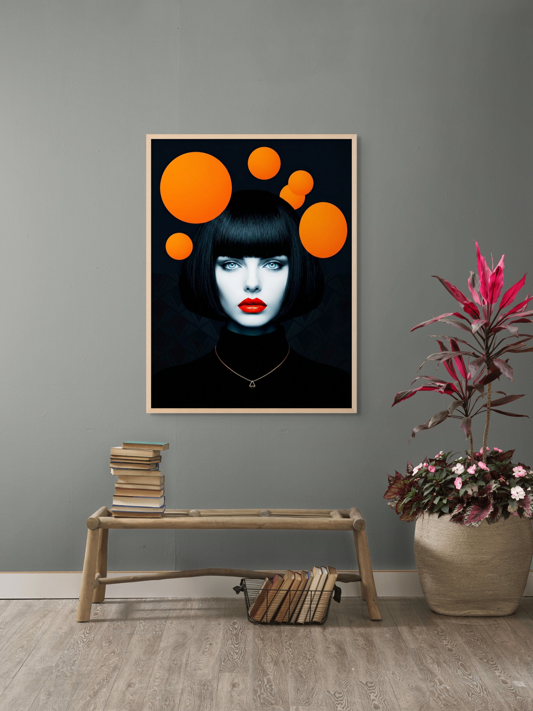 Oranje Stilte na Middernacht Wanddecoratie – Abstract Modern Canvas Print