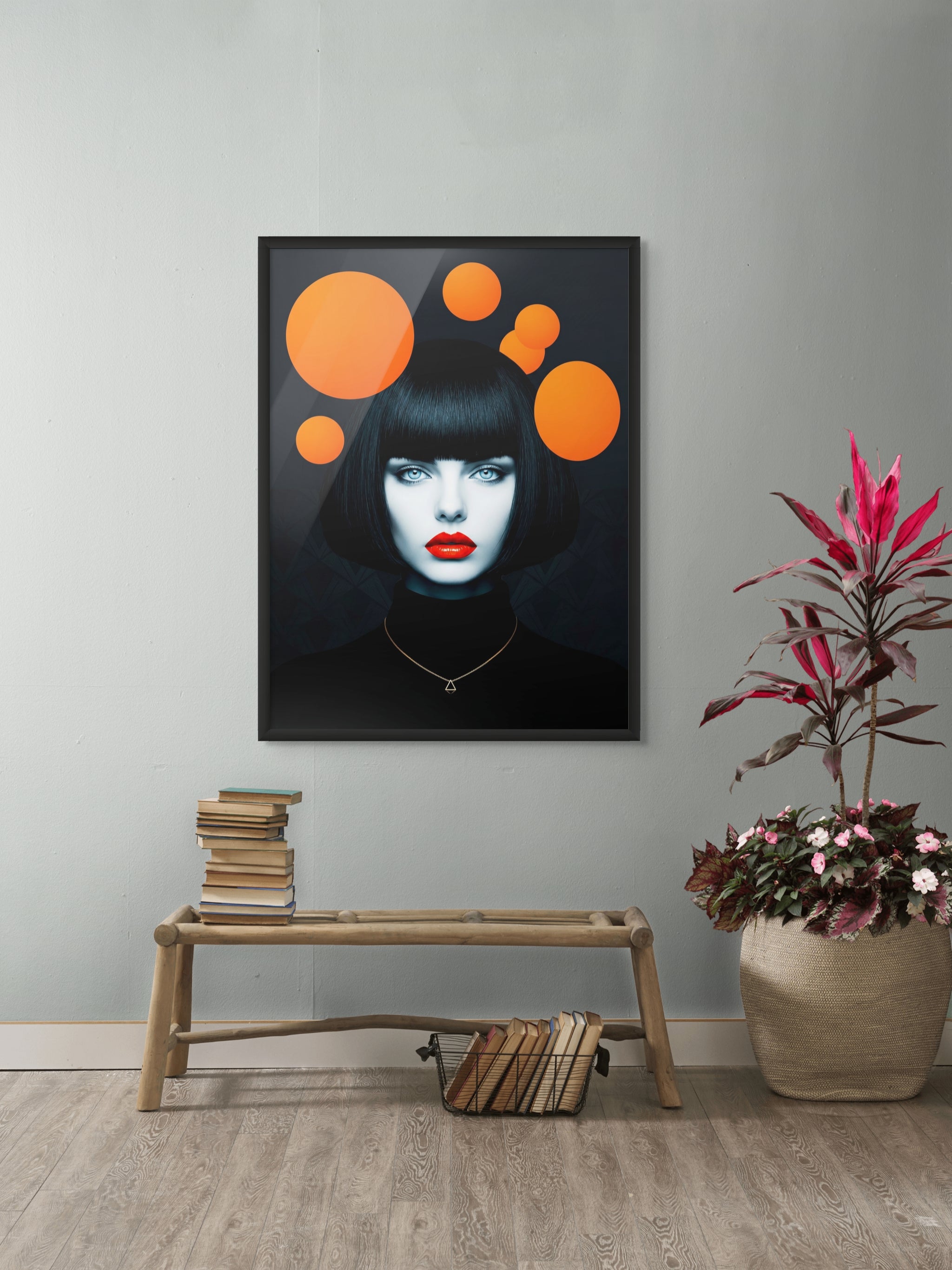 Oranje Stilte na Middernacht Wanddecoratie – Abstract Modern Canvas Print