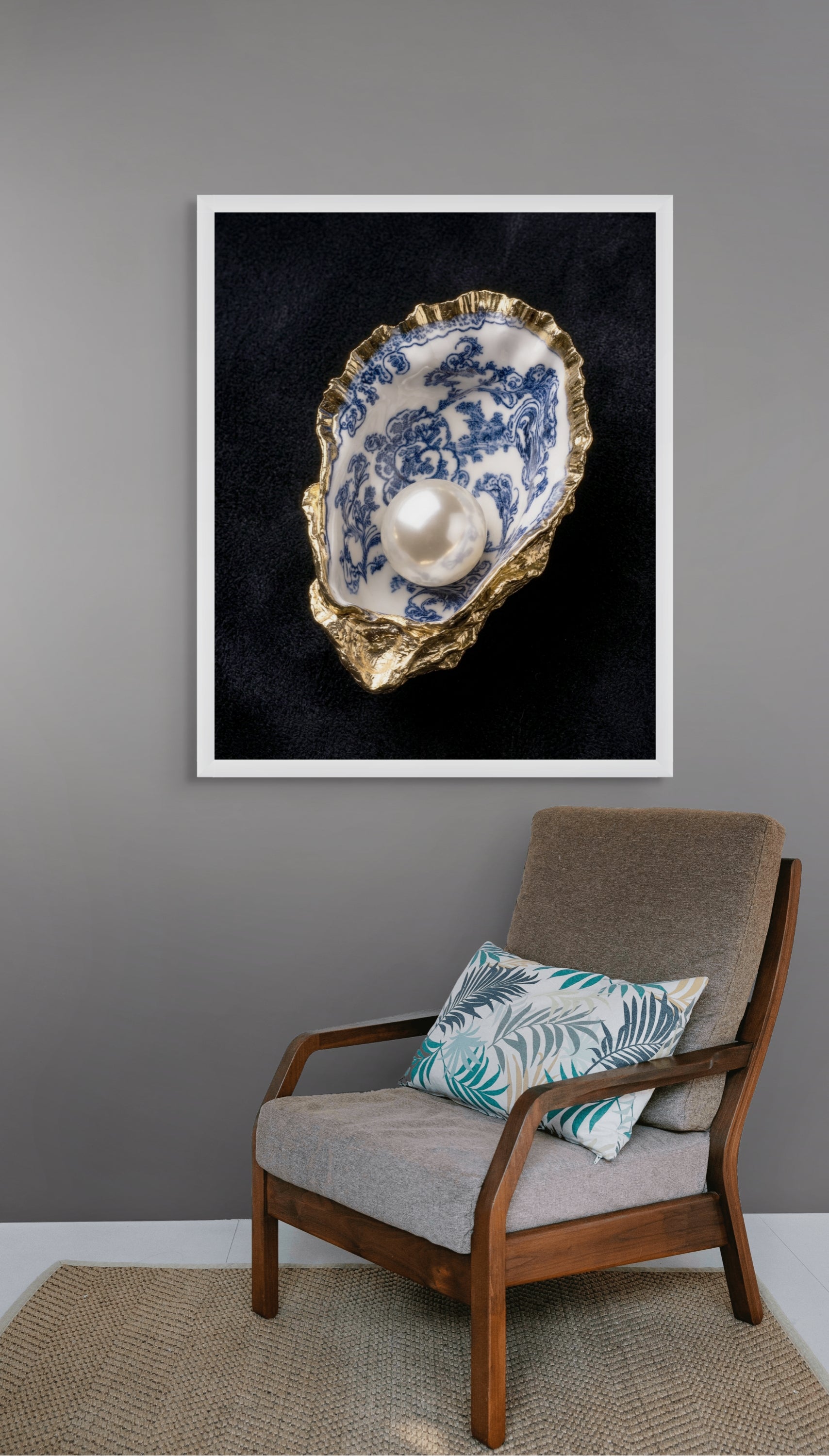 Koninklijke Schelp Wanddecoratie Parel – Luxe Oceaan Canvas Print