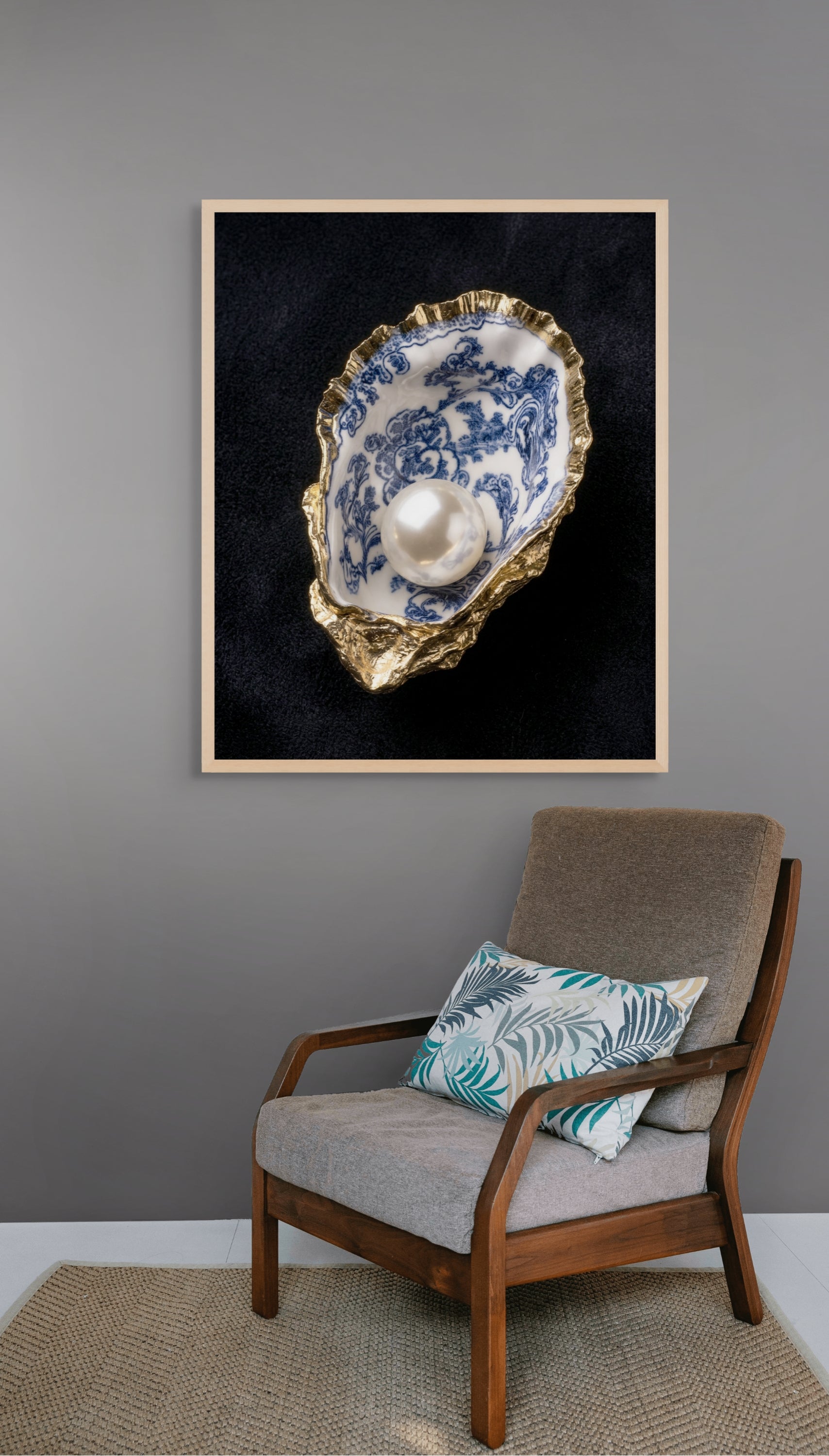 Koninklijke Schelp Wanddecoratie Parel – Luxe Oceaan Canvas Print