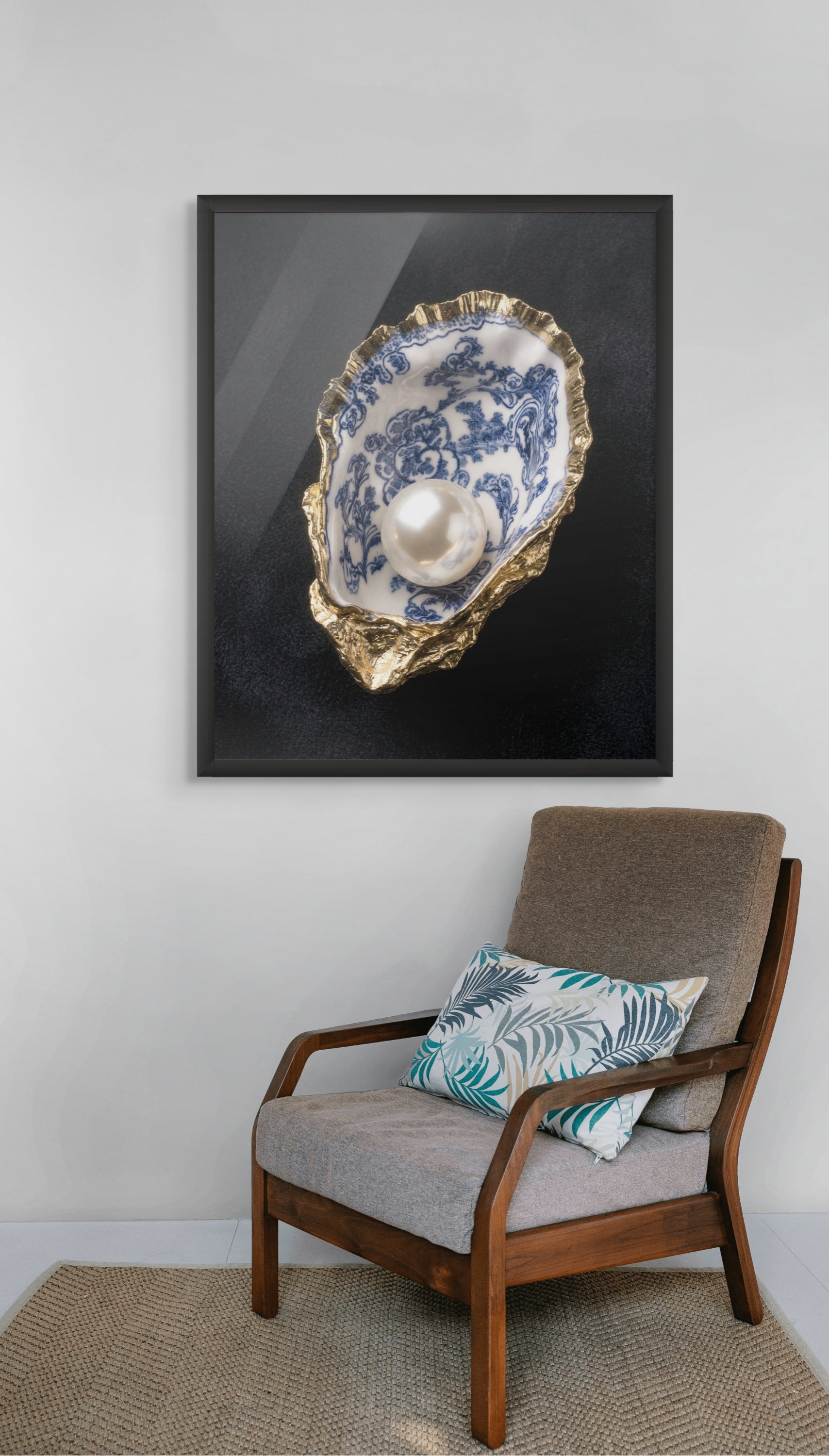 Koninklijke Schelp Wanddecoratie Parel – Luxe Oceaan Canvas Print