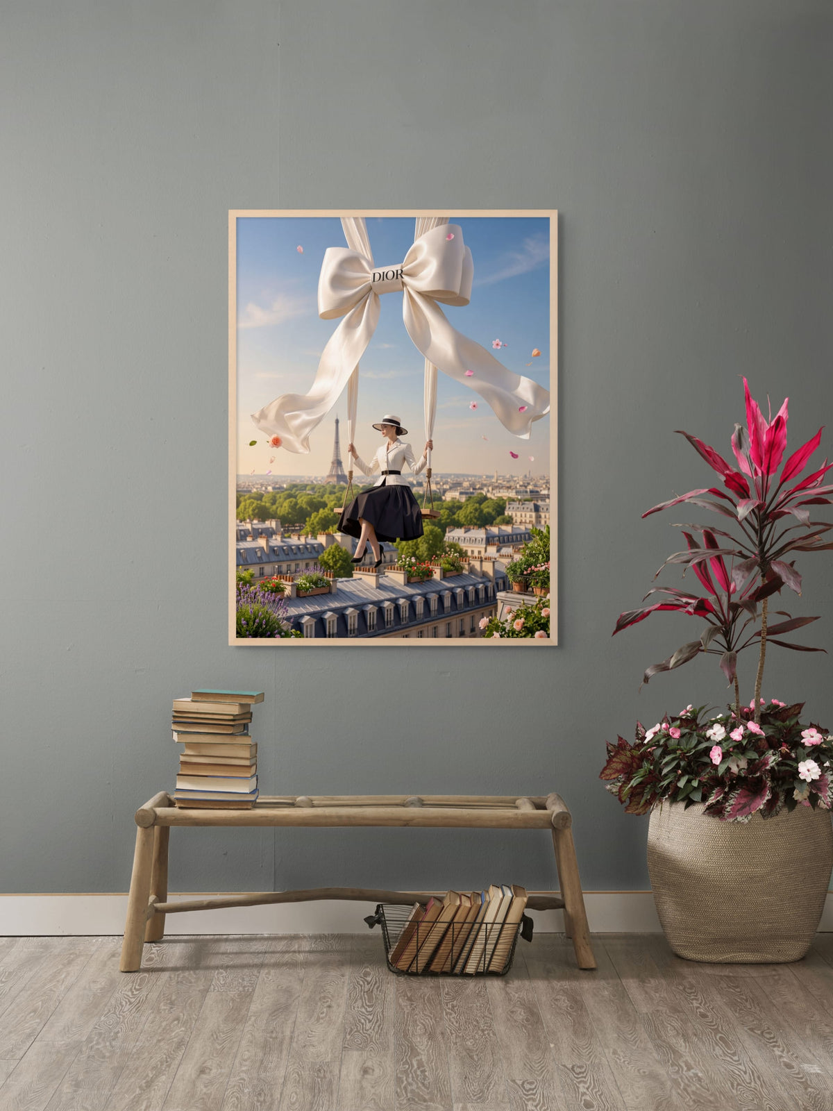 Parijse Droom aan Zijden Linten Wanddecoratie | ArtifyCanvas