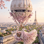 Paris im Blütenflug Gemälde