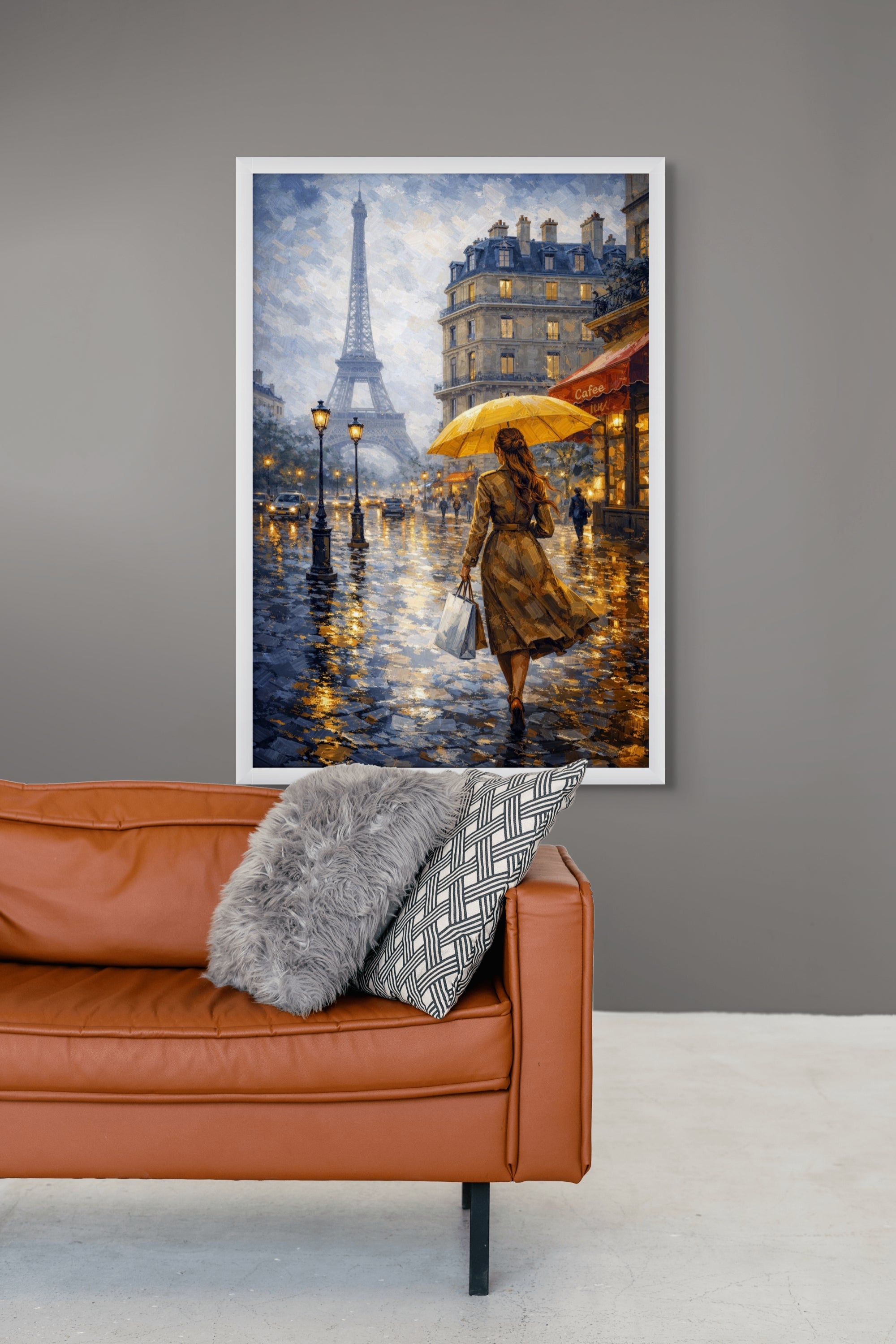Parijs Gouden Regen Wanddecoratie – Romantische Stad Canvas Print