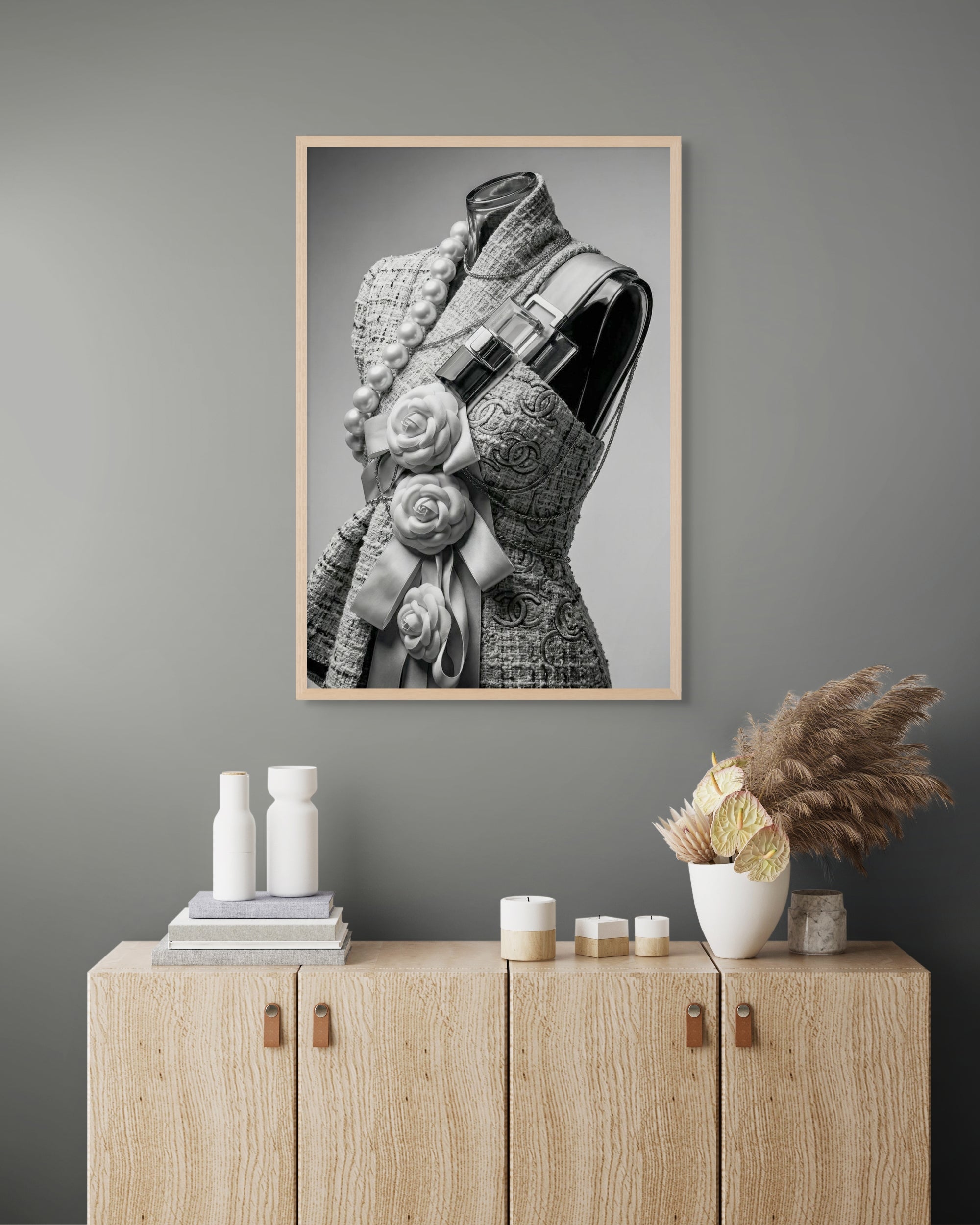 Parijs Parels Wanddecoratie – Elegante Mode Canvas Woonkamer Print