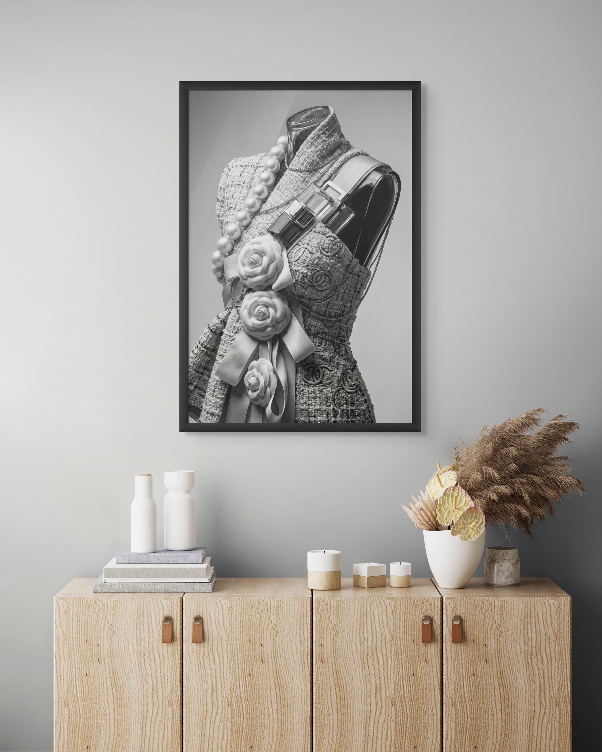 Parijs Parels Wanddecoratie – Elegante Mode Canvas Woonkamer Print